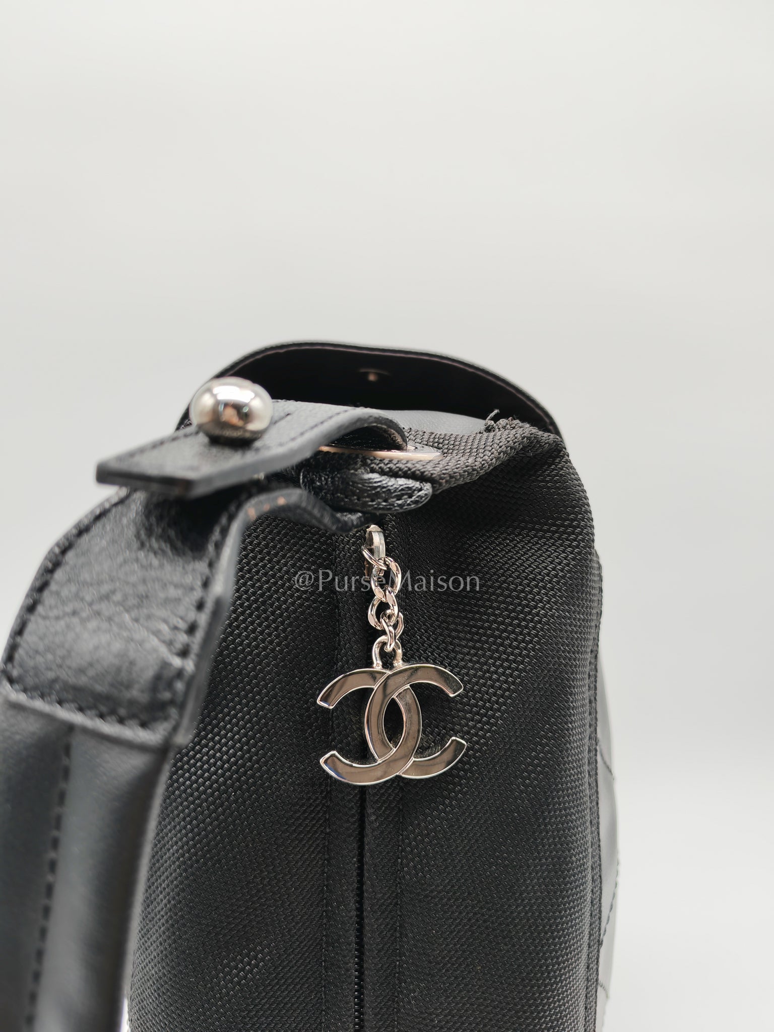 Biarritz Coated Canvas Shoulder Bag in Silver Hardware Series 11 | Purse Maison Luxury Bags Shop