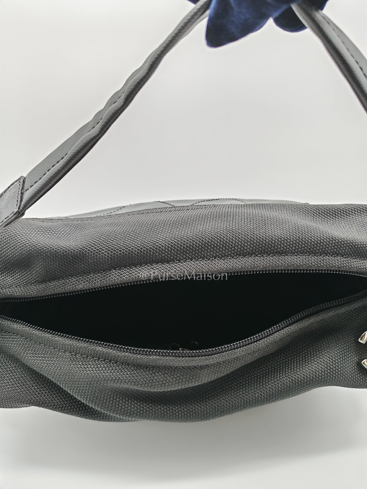 Biarritz Coated Canvas Shoulder Bag in Silver Hardware Series 11 | Purse Maison Luxury Bags Shop