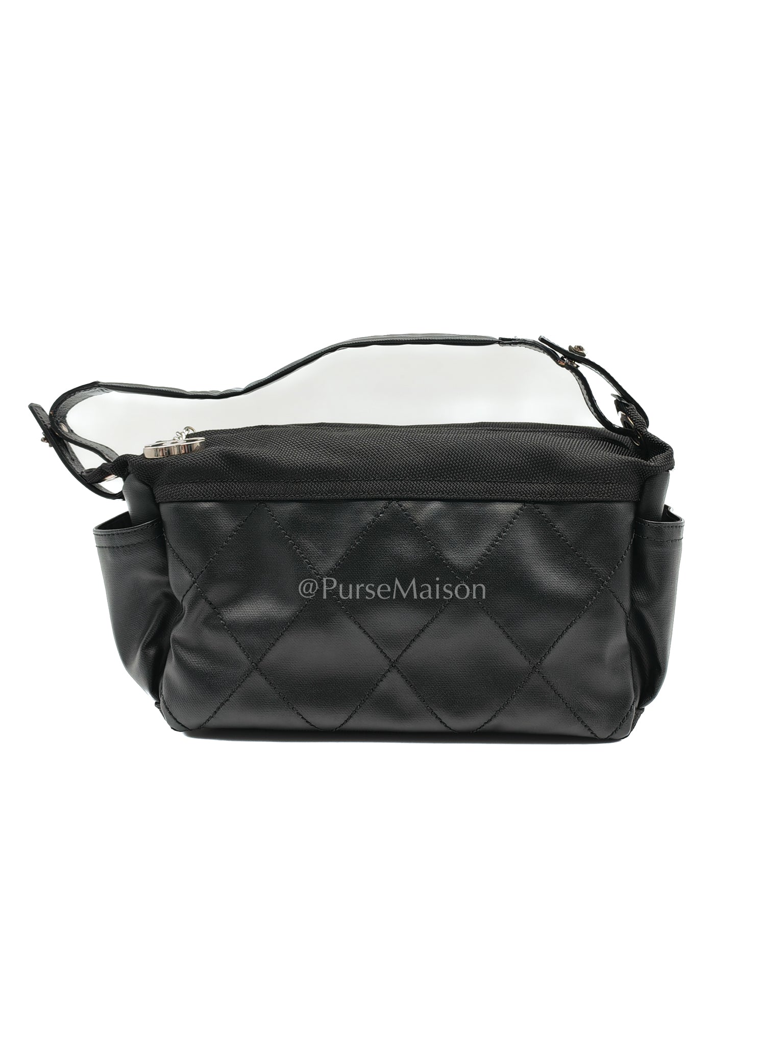 Biarritz Coated Canvas Shoulder Bag in Silver Hardware Series 11 | Purse Maison Luxury Bags Shop