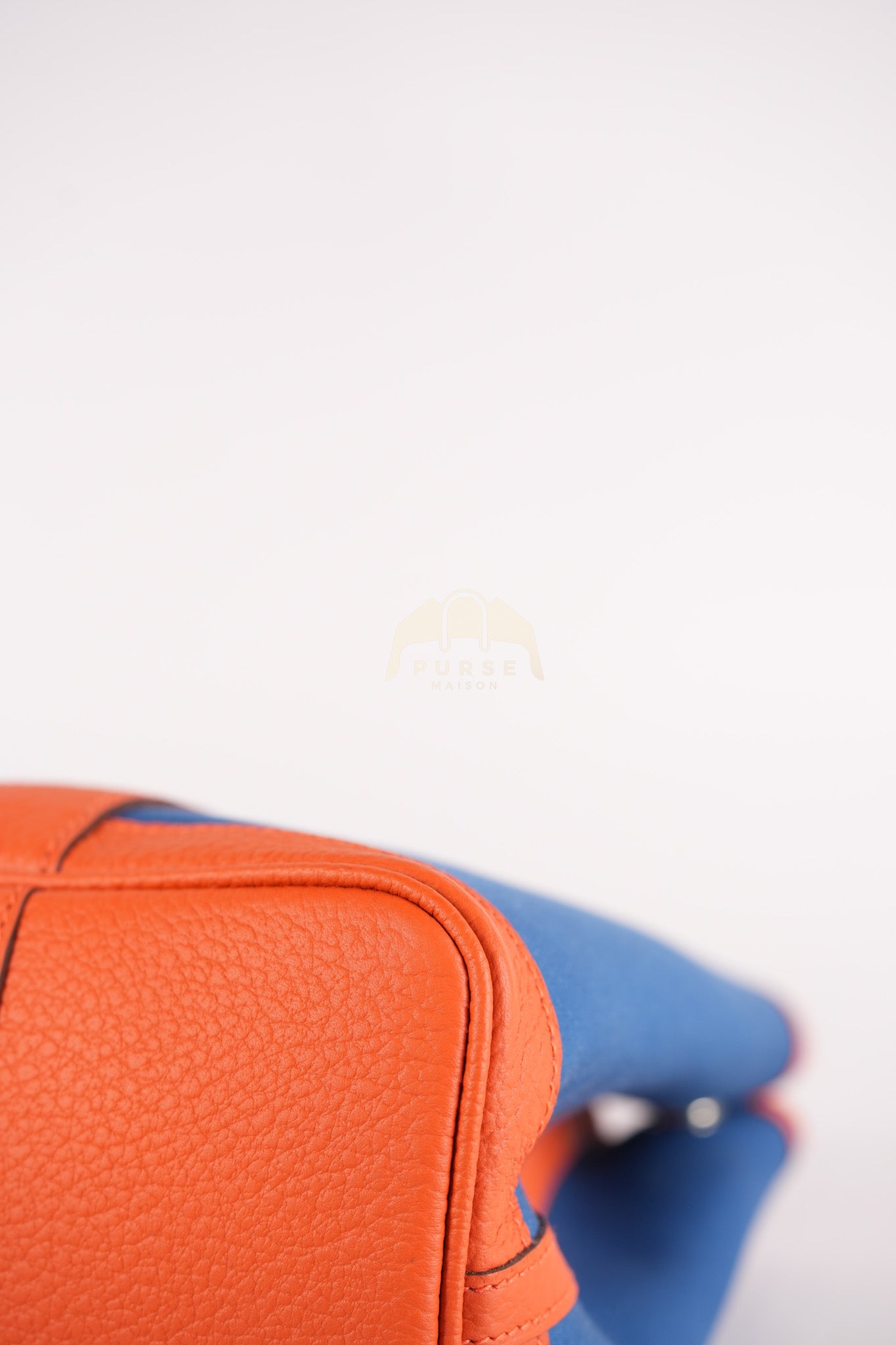 Bicolor Garden Party Tote Bag (GPT) 30 in Orange & Blue Canvas Palladium Hardware Stamp X(2016) | Purse Maison Luxury Bags Shop