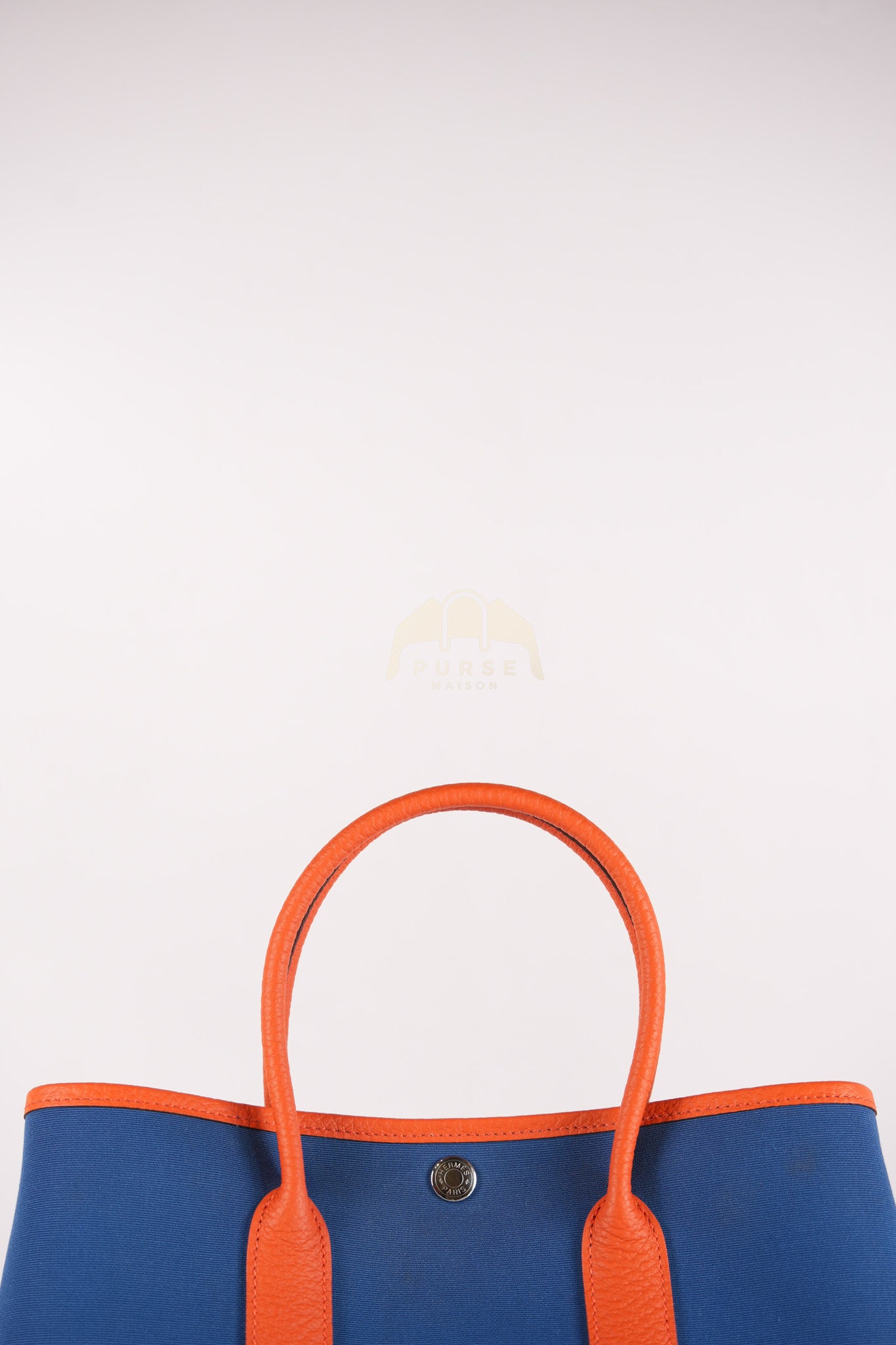 Bicolor Garden Party Tote Bag (GPT) 30 in Orange & Blue Canvas Palladium Hardware Stamp X(2016) | Purse Maison Luxury Bags Shop