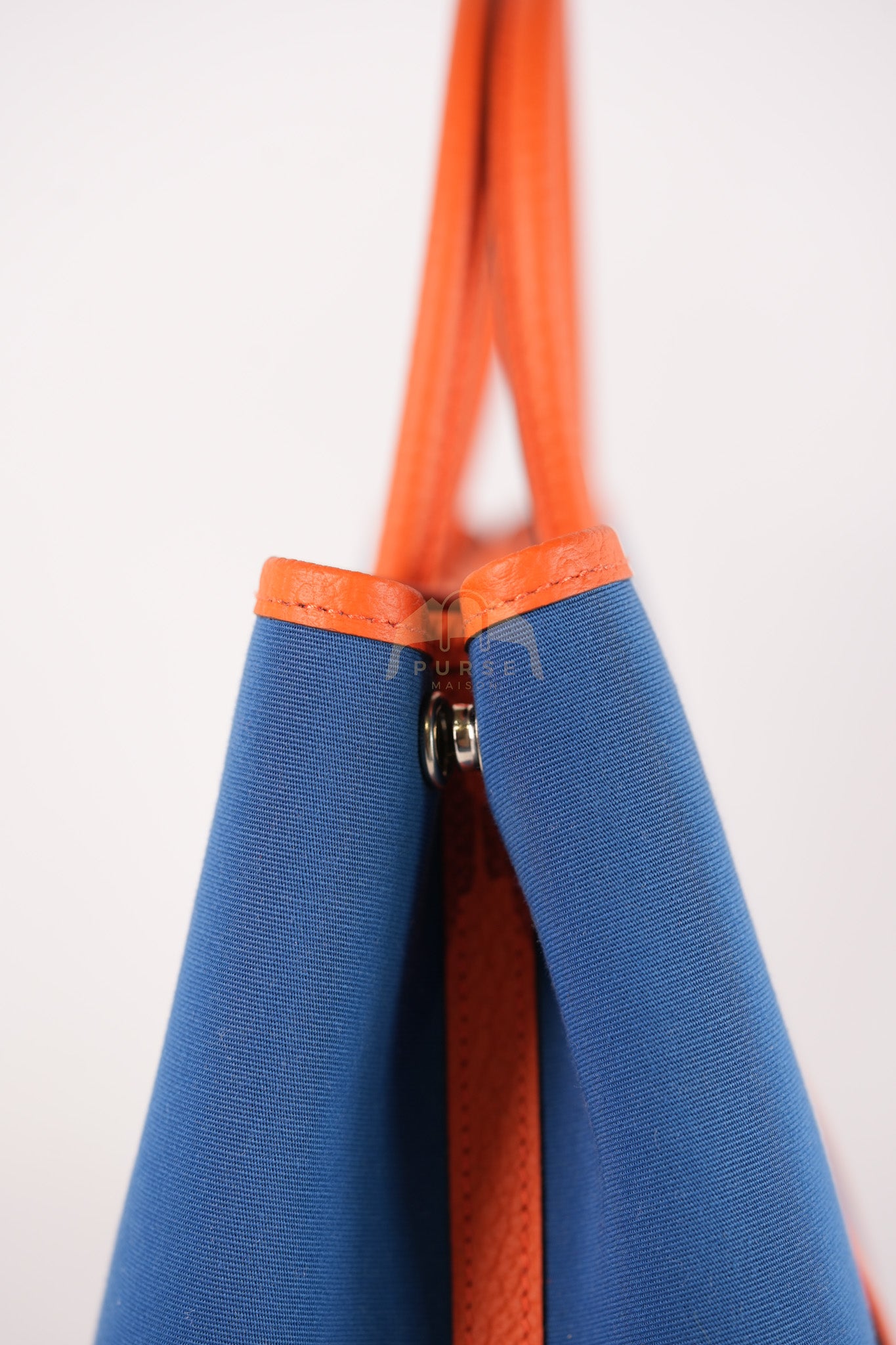 Bicolor Garden Party Tote Bag (GPT) 30 in Orange & Blue Canvas Palladium Hardware Stamp X(2016) | Purse Maison Luxury Bags Shop