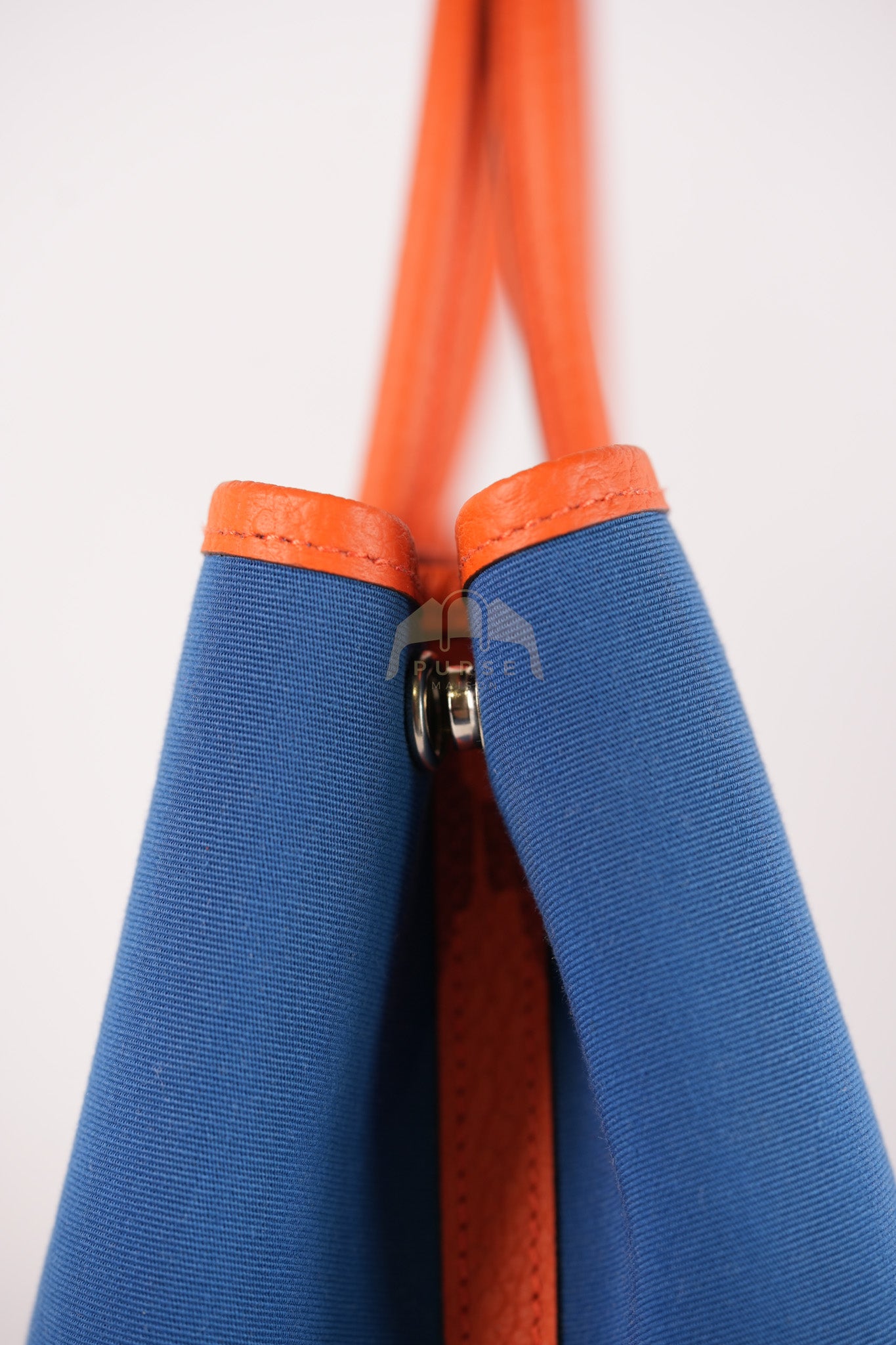 Bicolor Garden Party Tote Bag (GPT) 30 in Orange & Blue Canvas Palladium Hardware Stamp X(2016) | Purse Maison Luxury Bags Shop