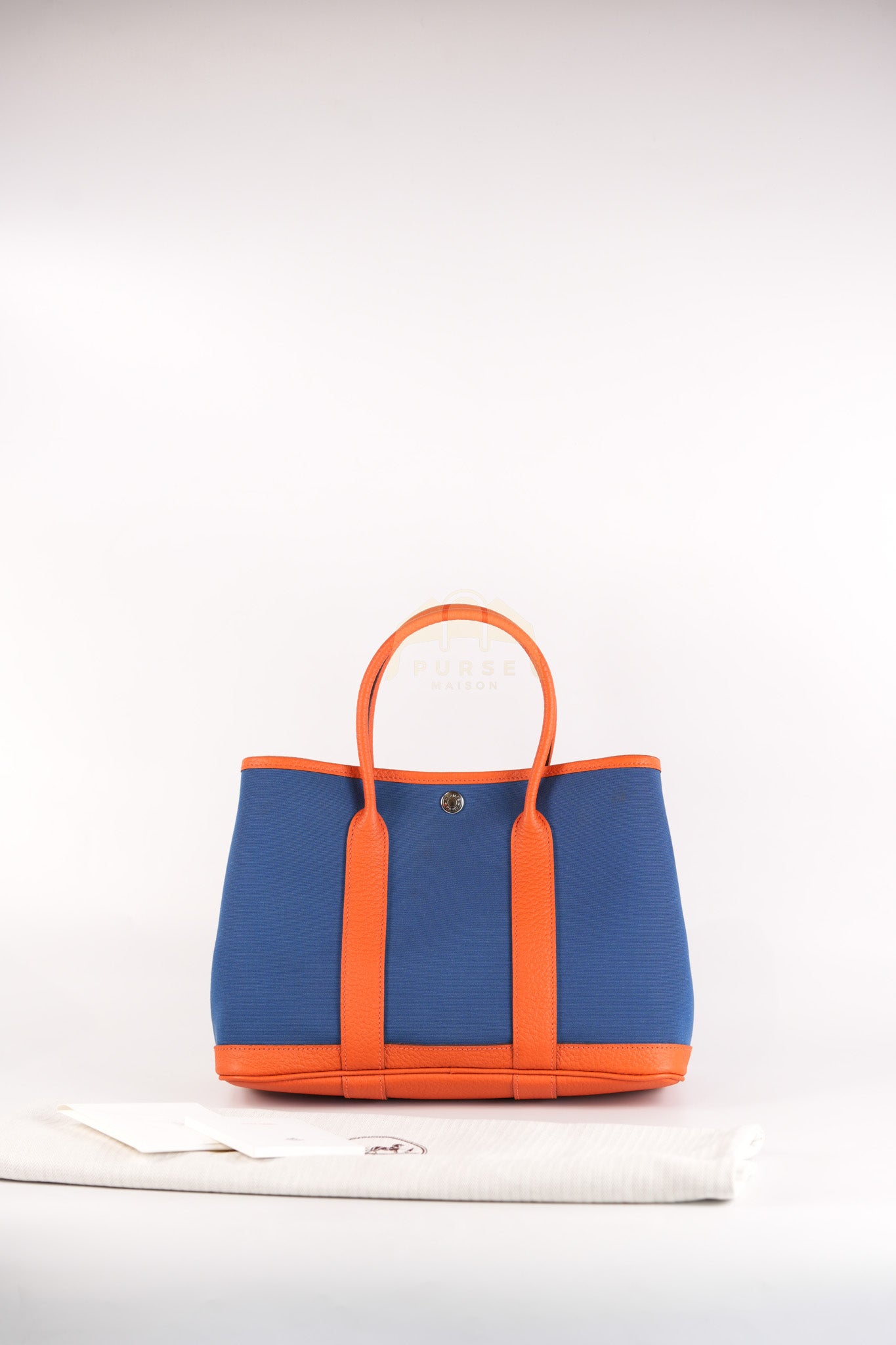 Bicolor Garden Party Tote Bag (GPT) 30 in Orange & Blue Canvas Palladium Hardware Stamp X(2016) | Purse Maison Luxury Bags Shop