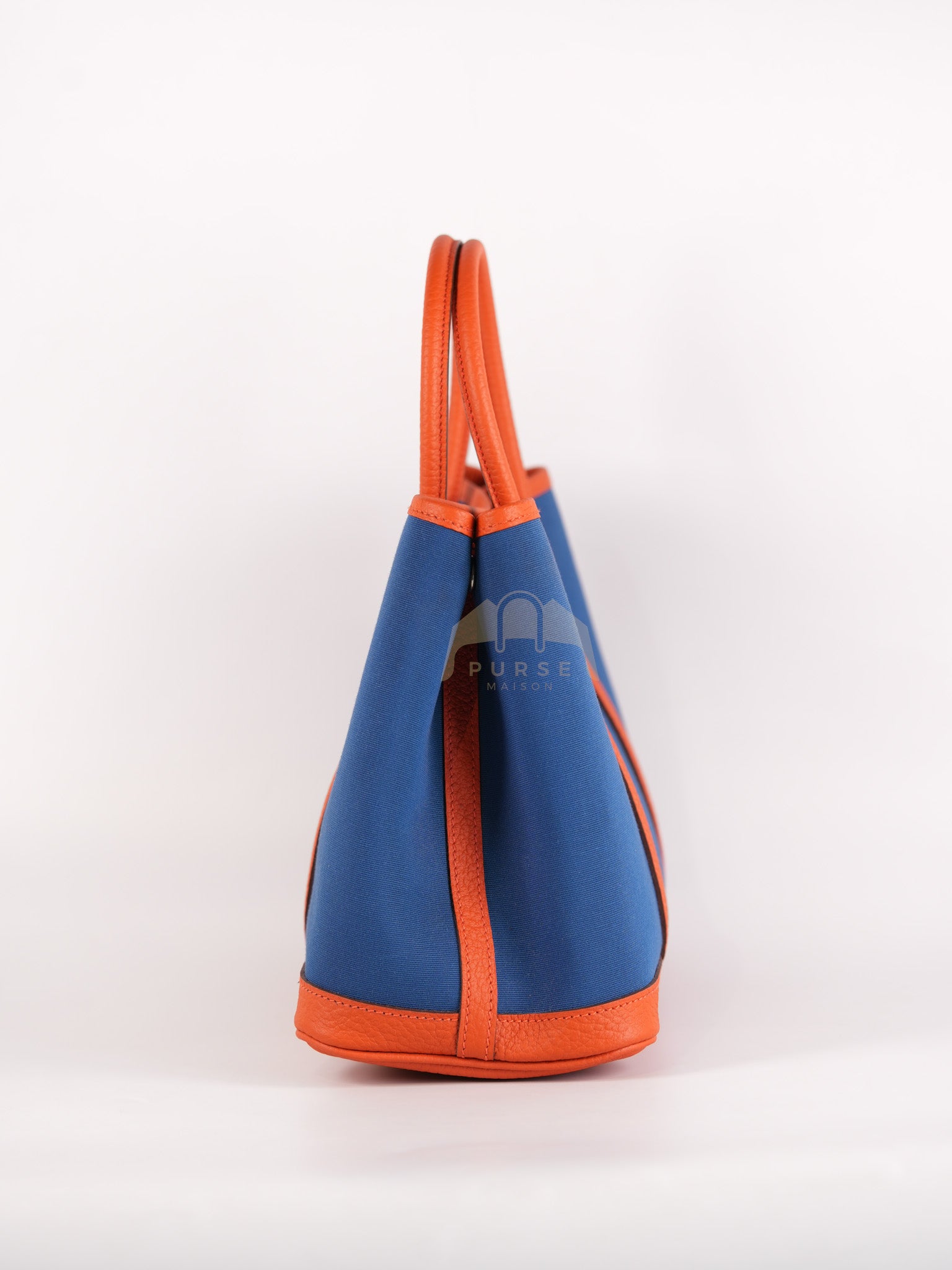 Bicolor Garden Party Tote Bag (GPT) 30 in Orange & Blue Canvas Palladium Hardware Stamp X(2016) | Purse Maison Luxury Bags Shop