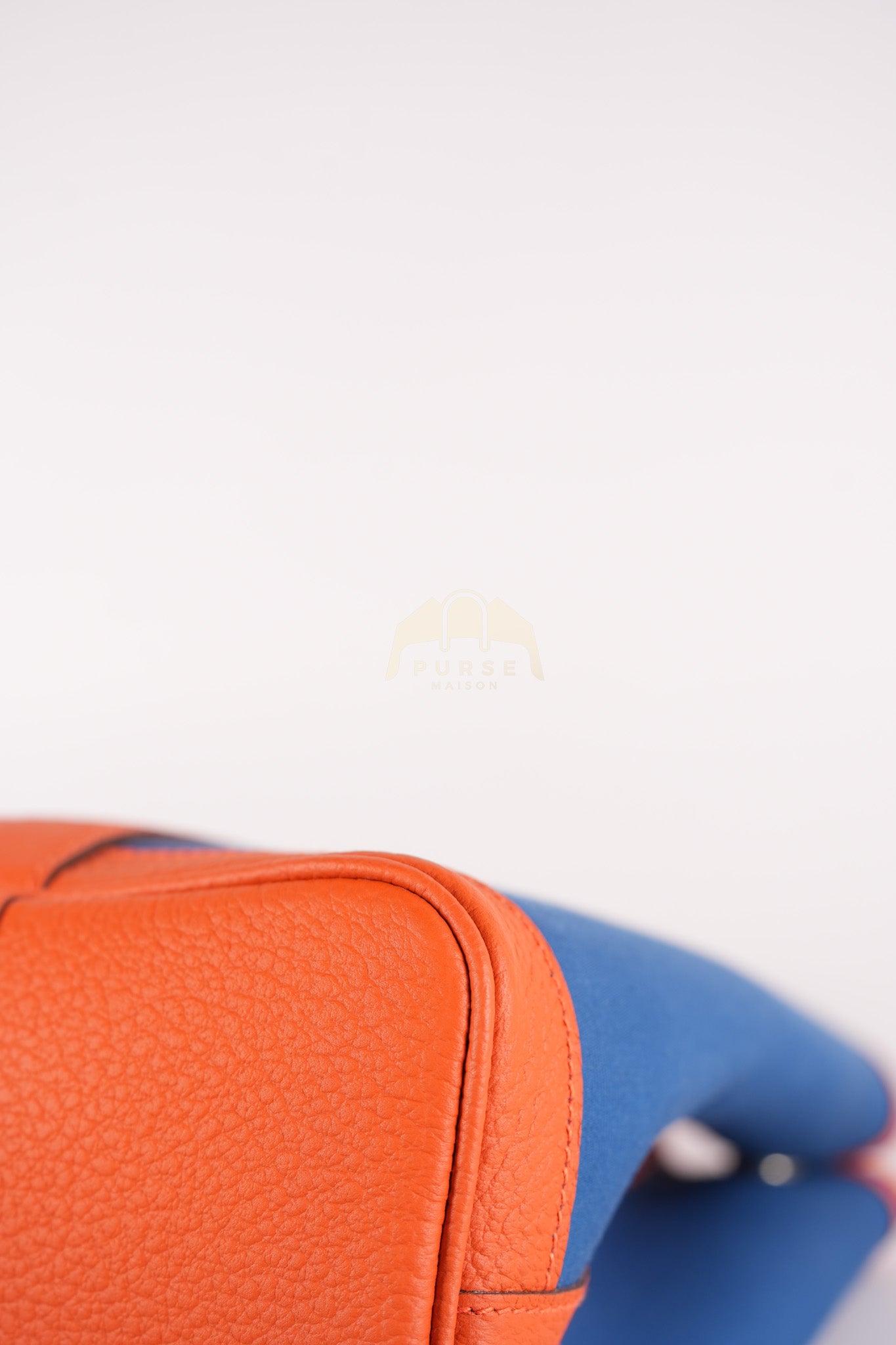 Bicolor Garden Party Tote Bag (GPT) 30 in Orange & Blue Canvas Palladium Hardware Stamp X(2016) | Purse Maison Luxury Bags Shop