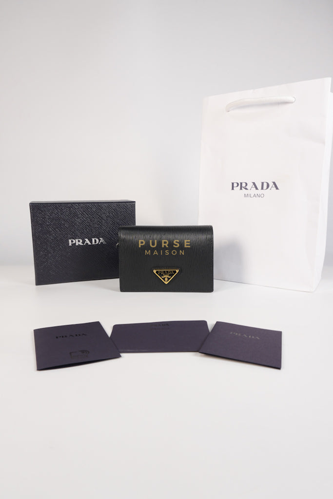 Bifold Black Saffiano Leather Wallet | Purse Maison Luxury Bags Shop