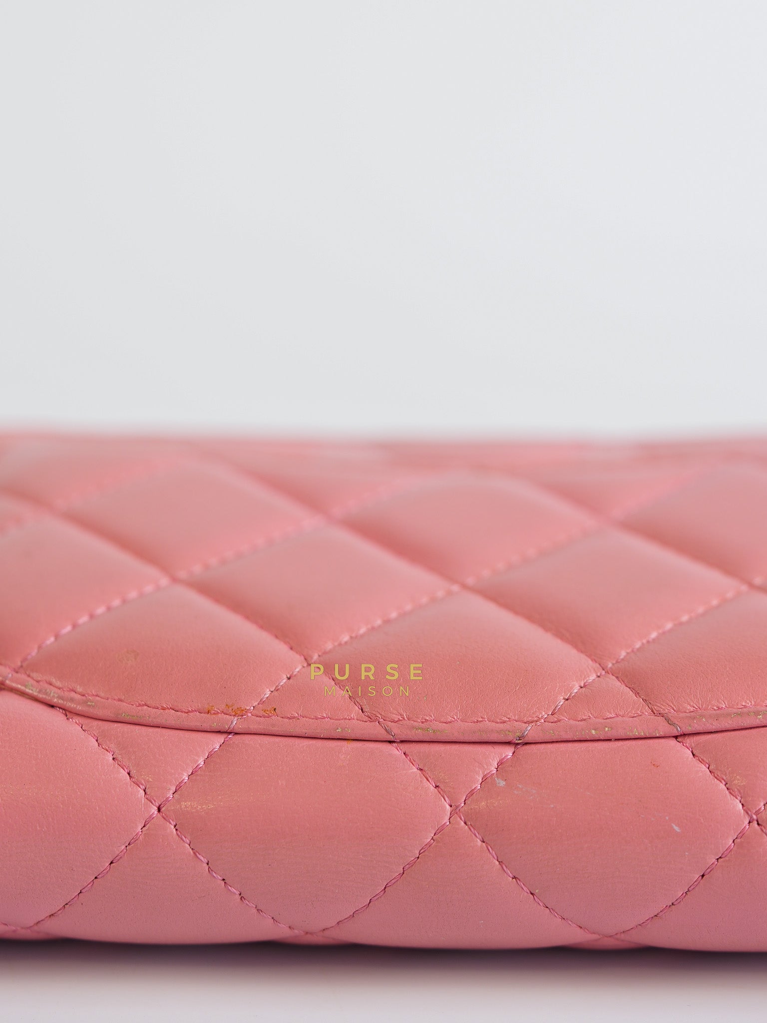 Bifold Compact Wallet in Pink Lambskin Leather and Silver Hardware Series 16 | Purse Maison Luxury Bags Shop