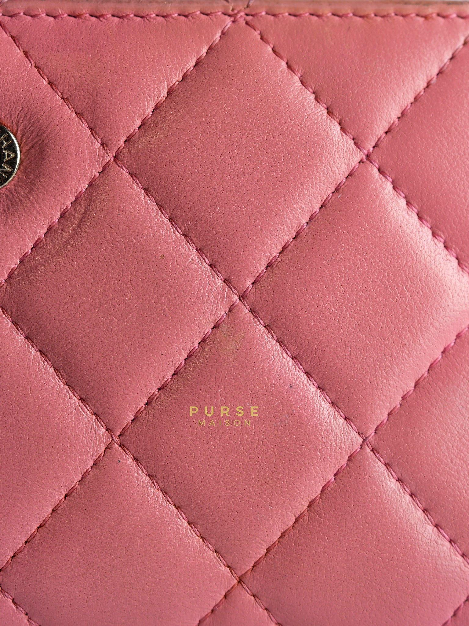 Bifold Compact Wallet in Pink Lambskin Leather and Silver Hardware Series 16 | Purse Maison Luxury Bags Shop