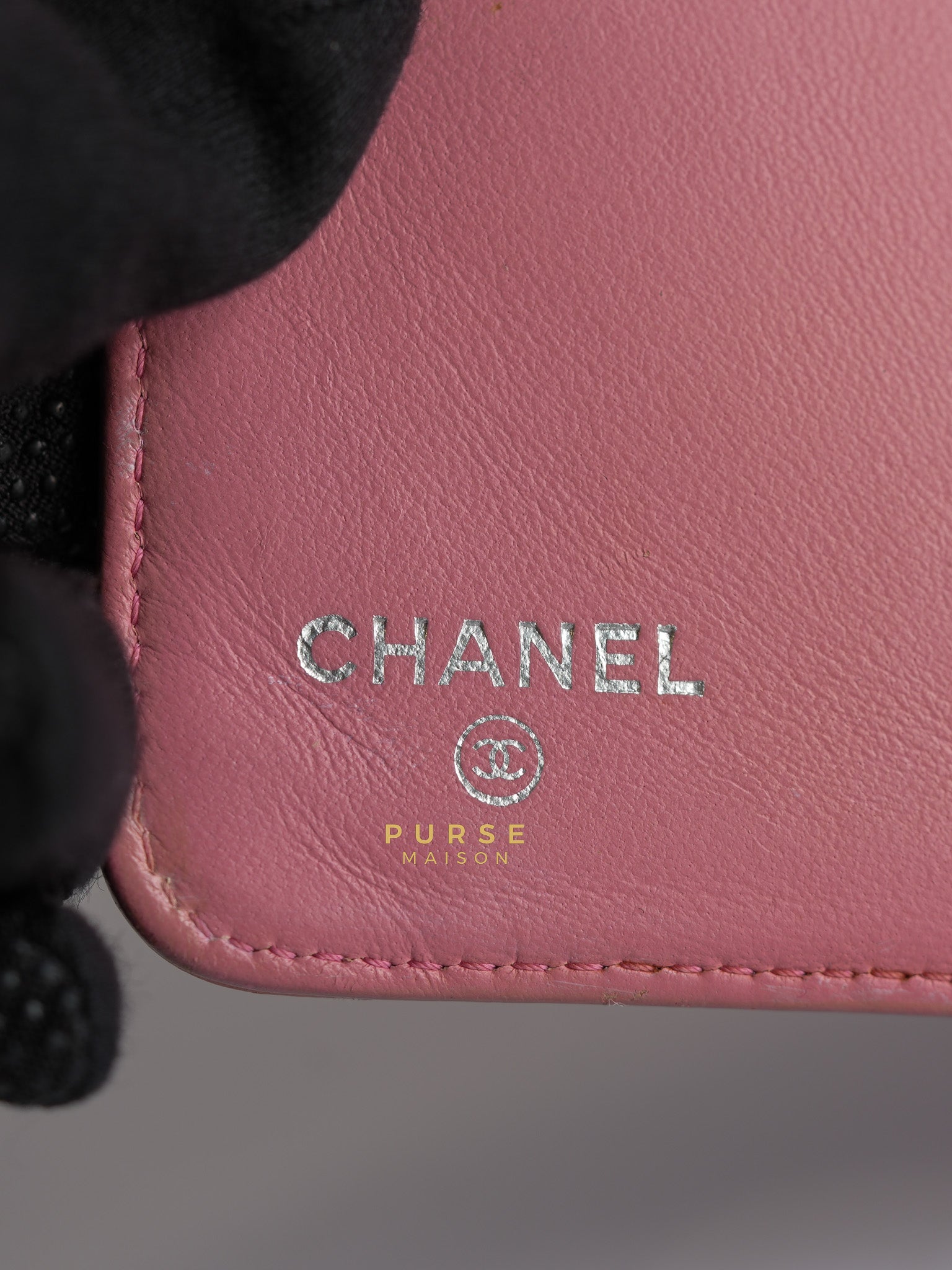 Bifold Compact Wallet in Pink Lambskin Leather and Silver Hardware Series 16 | Purse Maison Luxury Bags Shop