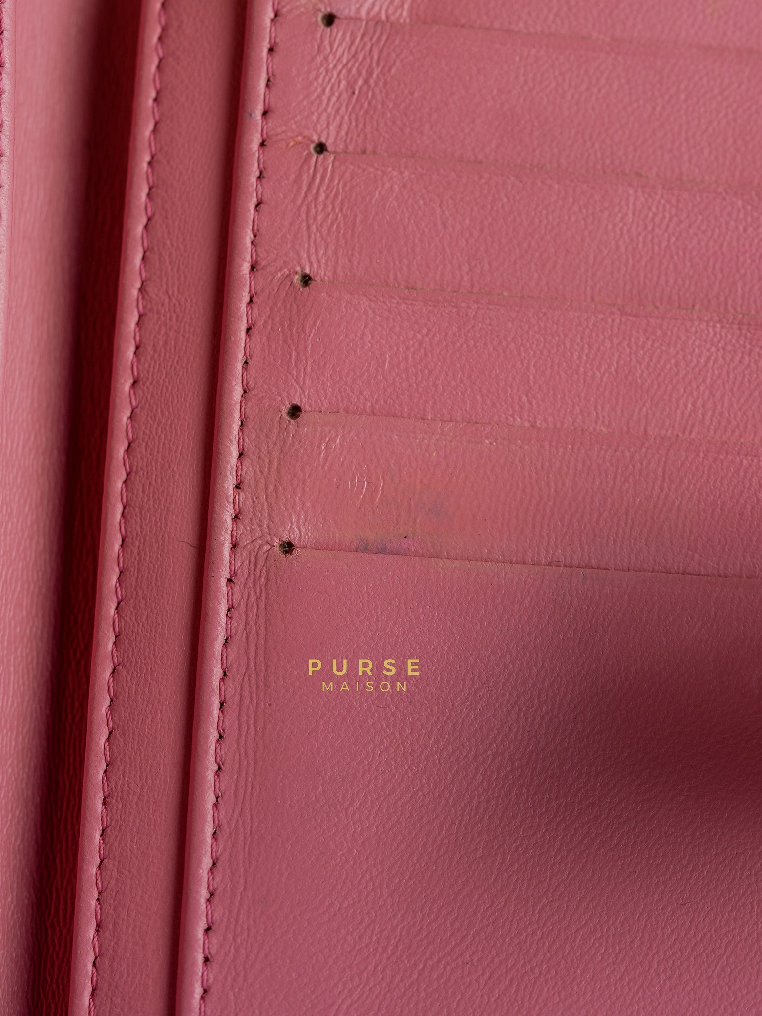 Bifold Compact Wallet in Pink Lambskin Leather and Silver Hardware Series 16 | Purse Maison Luxury Bags Shop