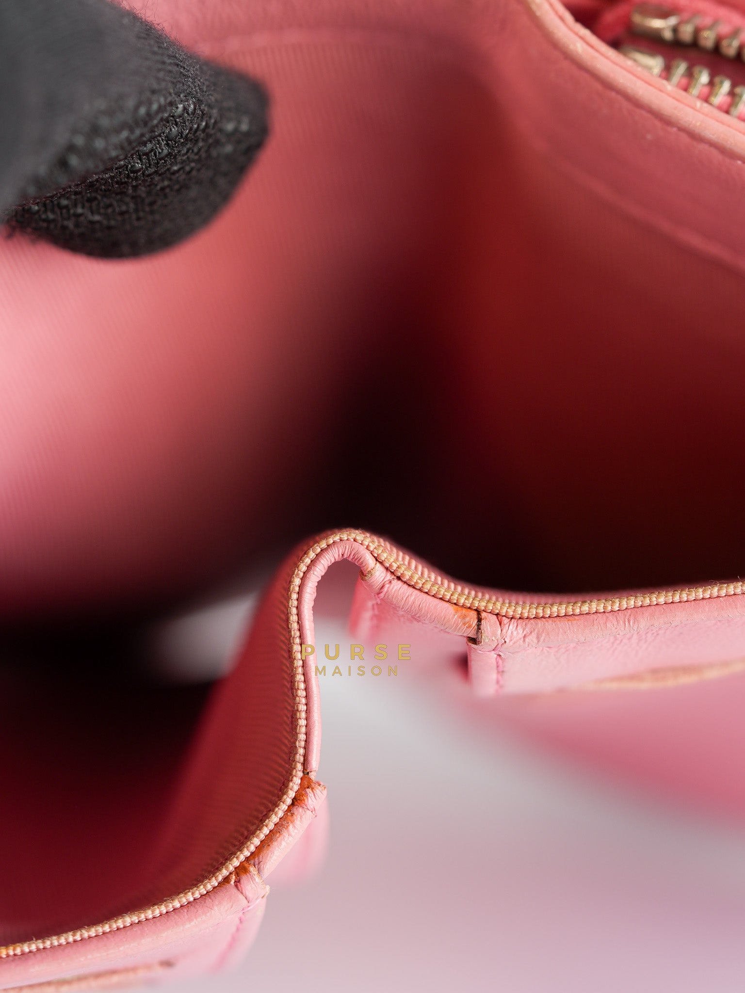 Bifold Compact Wallet in Pink Lambskin Leather and Silver Hardware Series 16 | Purse Maison Luxury Bags Shop