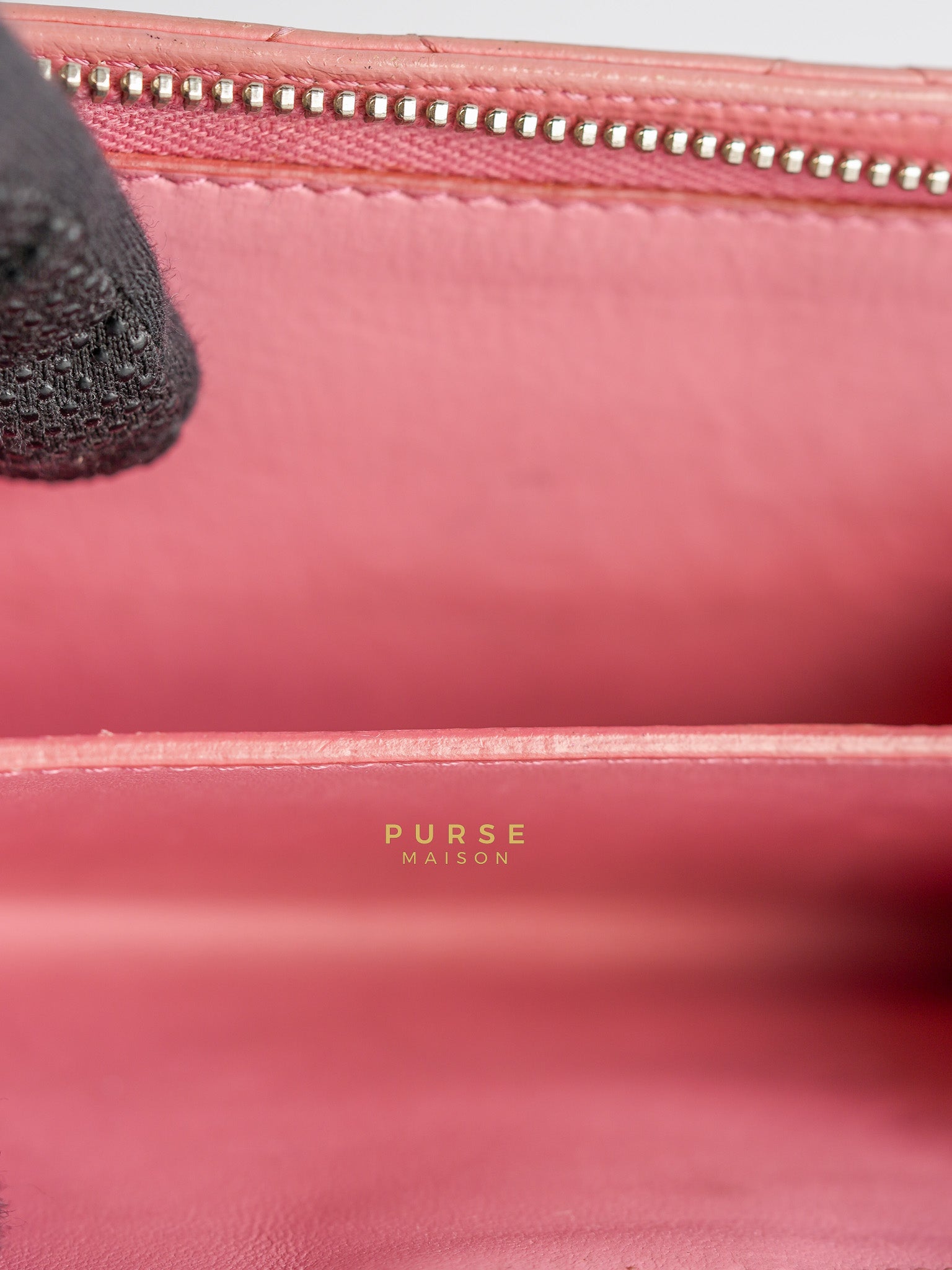 Bifold Compact Wallet in Pink Lambskin Leather and Silver Hardware Series 16 | Purse Maison Luxury Bags Shop