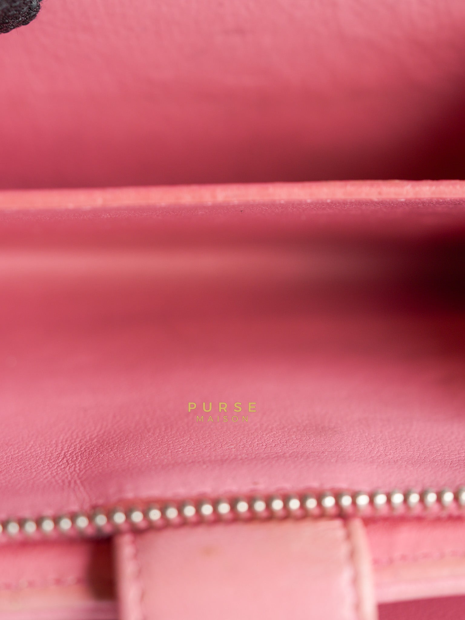 Bifold Compact Wallet in Pink Lambskin Leather and Silver Hardware Series 16 | Purse Maison Luxury Bags Shop