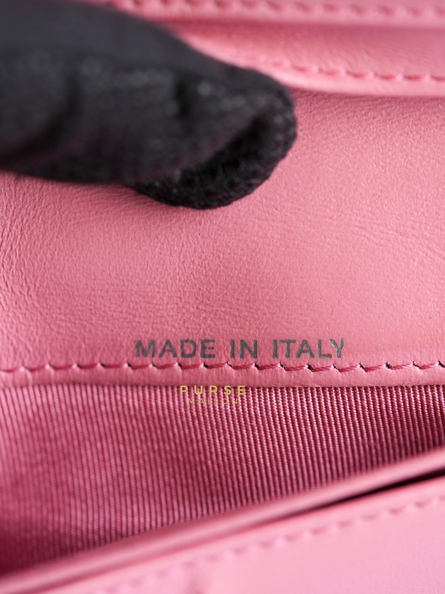 Bifold Compact Wallet in Pink Lambskin Leather and Silver Hardware Series 16 | Purse Maison Luxury Bags Shop