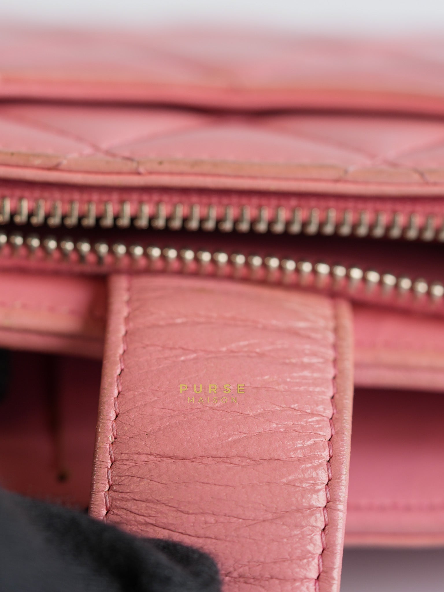 Bifold Compact Wallet in Pink Lambskin Leather and Silver Hardware Series 16 | Purse Maison Luxury Bags Shop