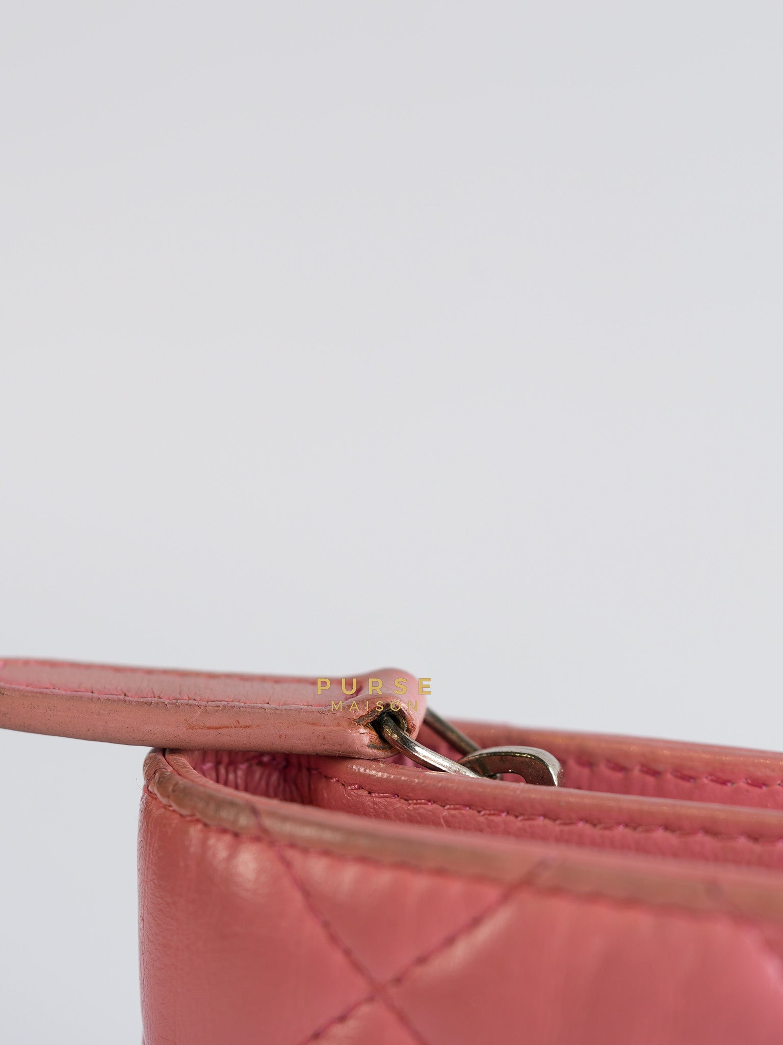 Bifold Compact Wallet in Pink Lambskin Leather and Silver Hardware Series 16 | Purse Maison Luxury Bags Shop