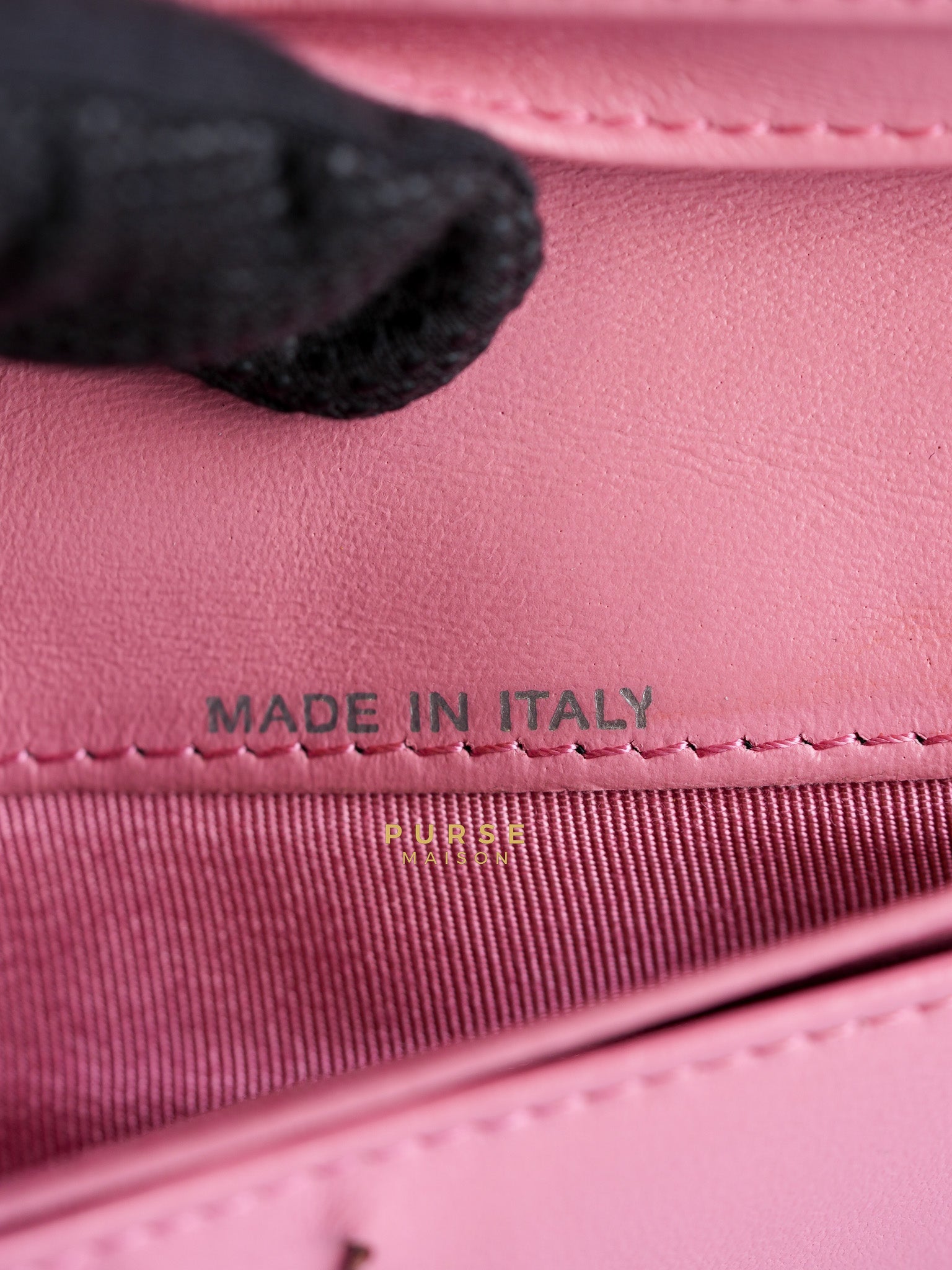 Bifold Compact Wallet in Pink Lambskin Leather and Silver Hardware Series 16 | Purse Maison Luxury Bags Shop