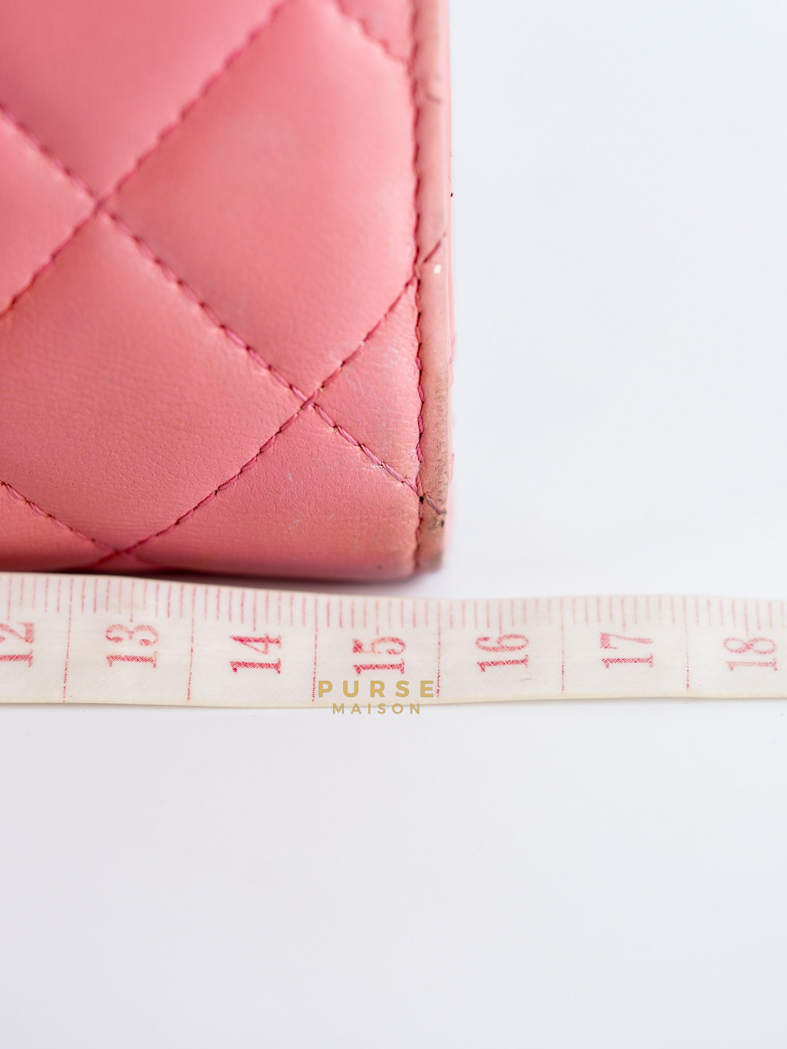 Bifold Compact Wallet in Pink Lambskin Leather and Silver Hardware Series 16 | Purse Maison Luxury Bags Shop