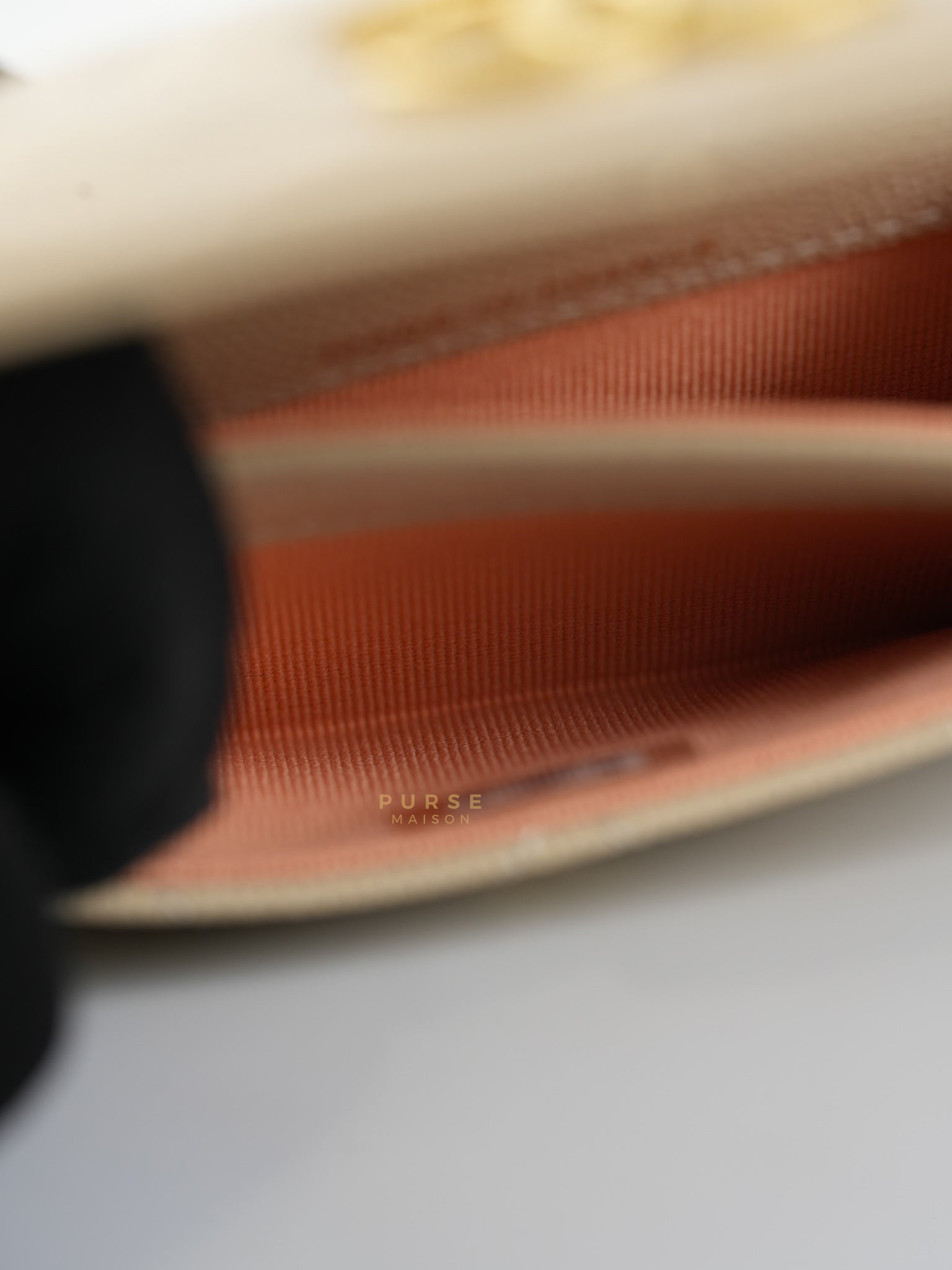 Big CC Flap Card Holder in Beige Caviar Leather Gold Hardware(Microchip) | Purse Maison Luxury Bags Shop