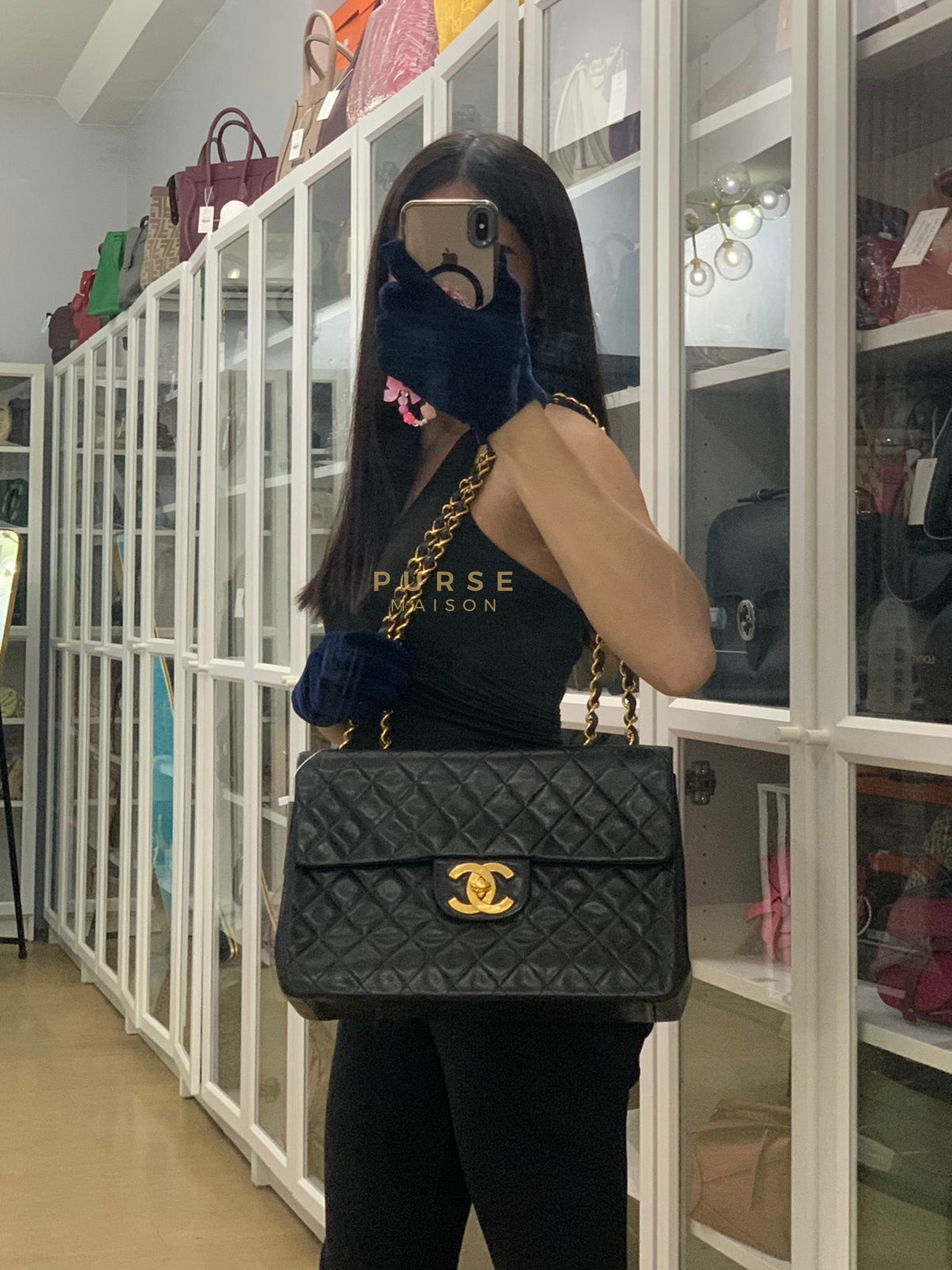 Big CC Maxi Single Flap Vintage Bagin Black Series 3 | Purse Maison Luxury Bags Shop