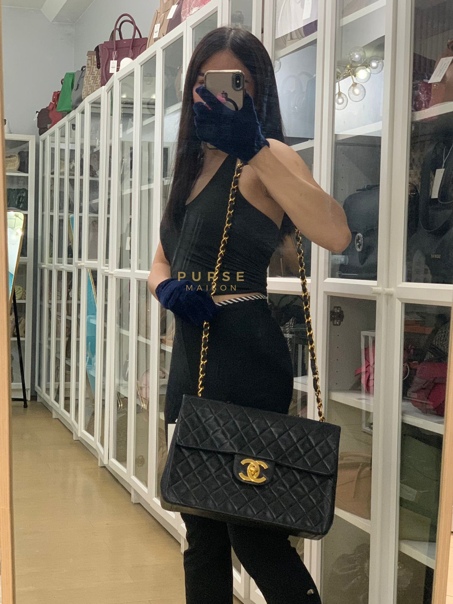 Big CC Maxi Single Flap Vintage Bagin Black Series 3 | Purse Maison Luxury Bags Shop