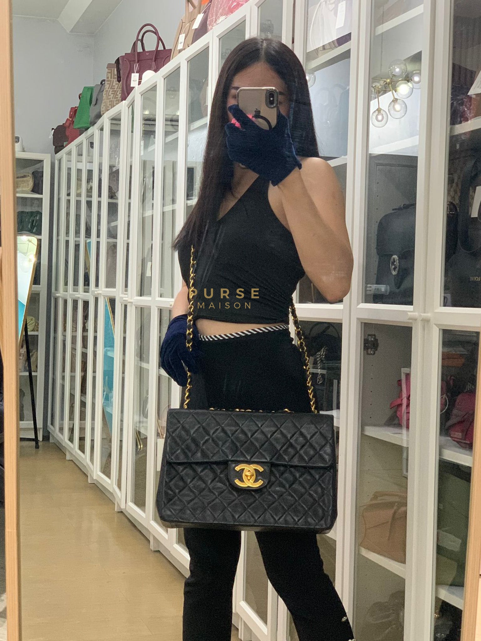 Big CC Maxi Single Flap Vintage Bagin Black Series 3 | Purse Maison Luxury Bags Shop