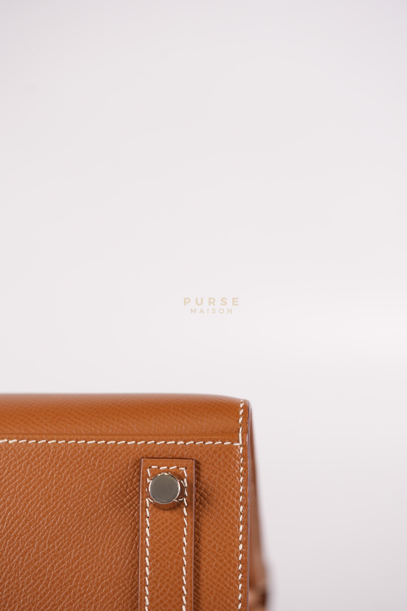 Bikrin 25 Sellier in Gold Epsom Leather and Palladium Hardware Stamp U (2022) | Purse Maison Luxury Bags Shop