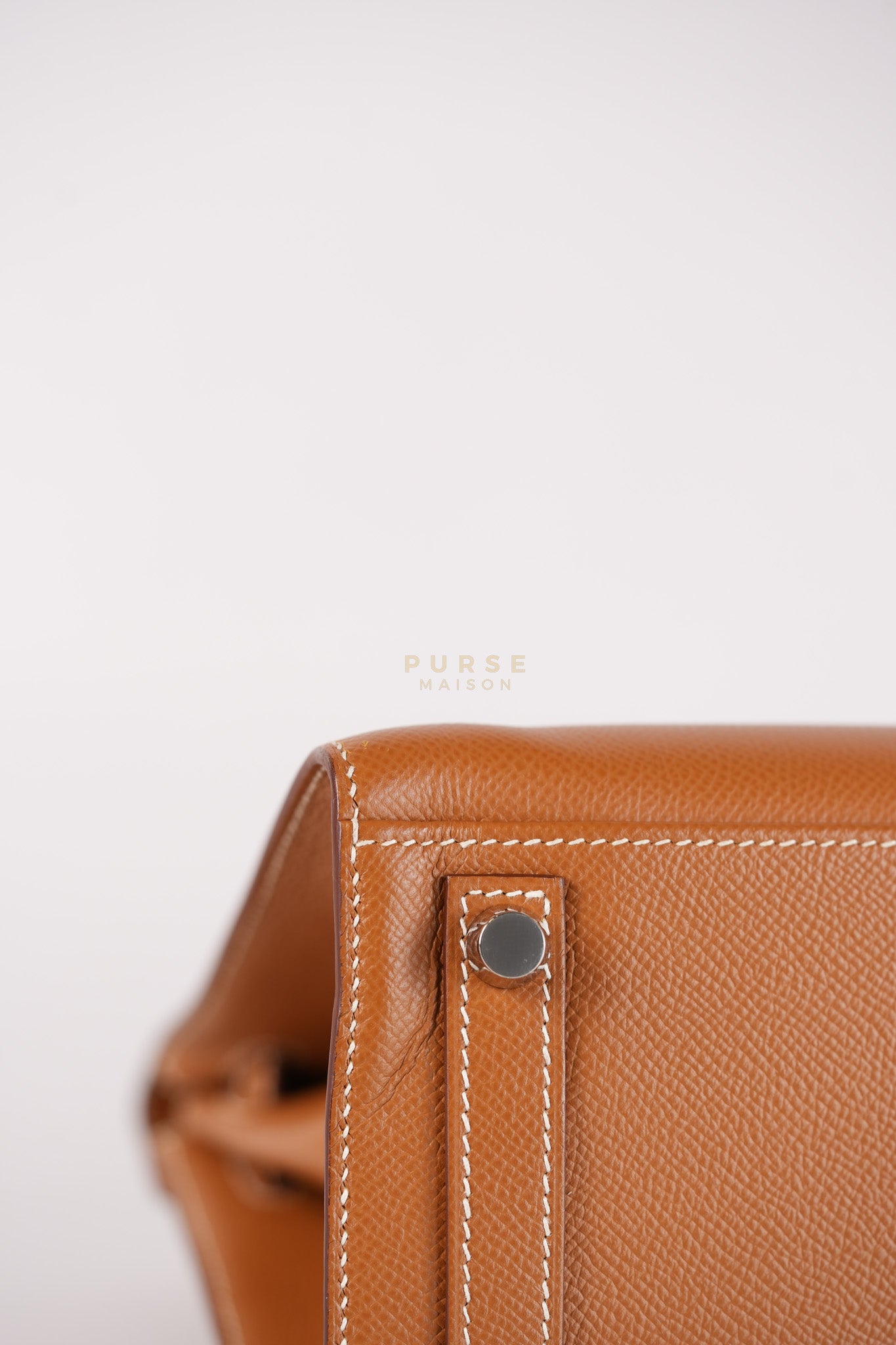 Bikrin 25 Sellier in Gold Epsom Leather and Palladium Hardware Stamp U (2022) | Purse Maison Luxury Bags Shop