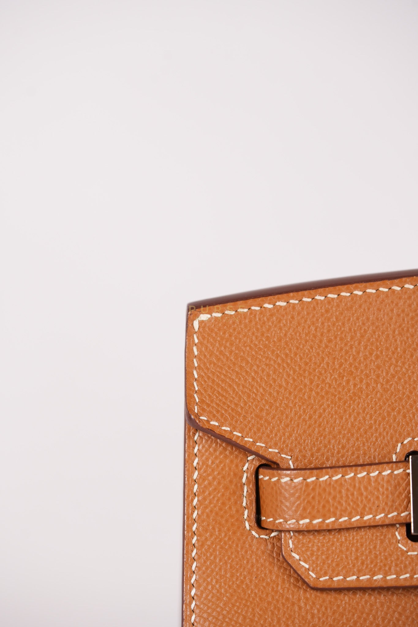 Bikrin 25 Sellier in Gold Epsom Leather and Palladium Hardware Stamp U (2022) | Purse Maison Luxury Bags Shop