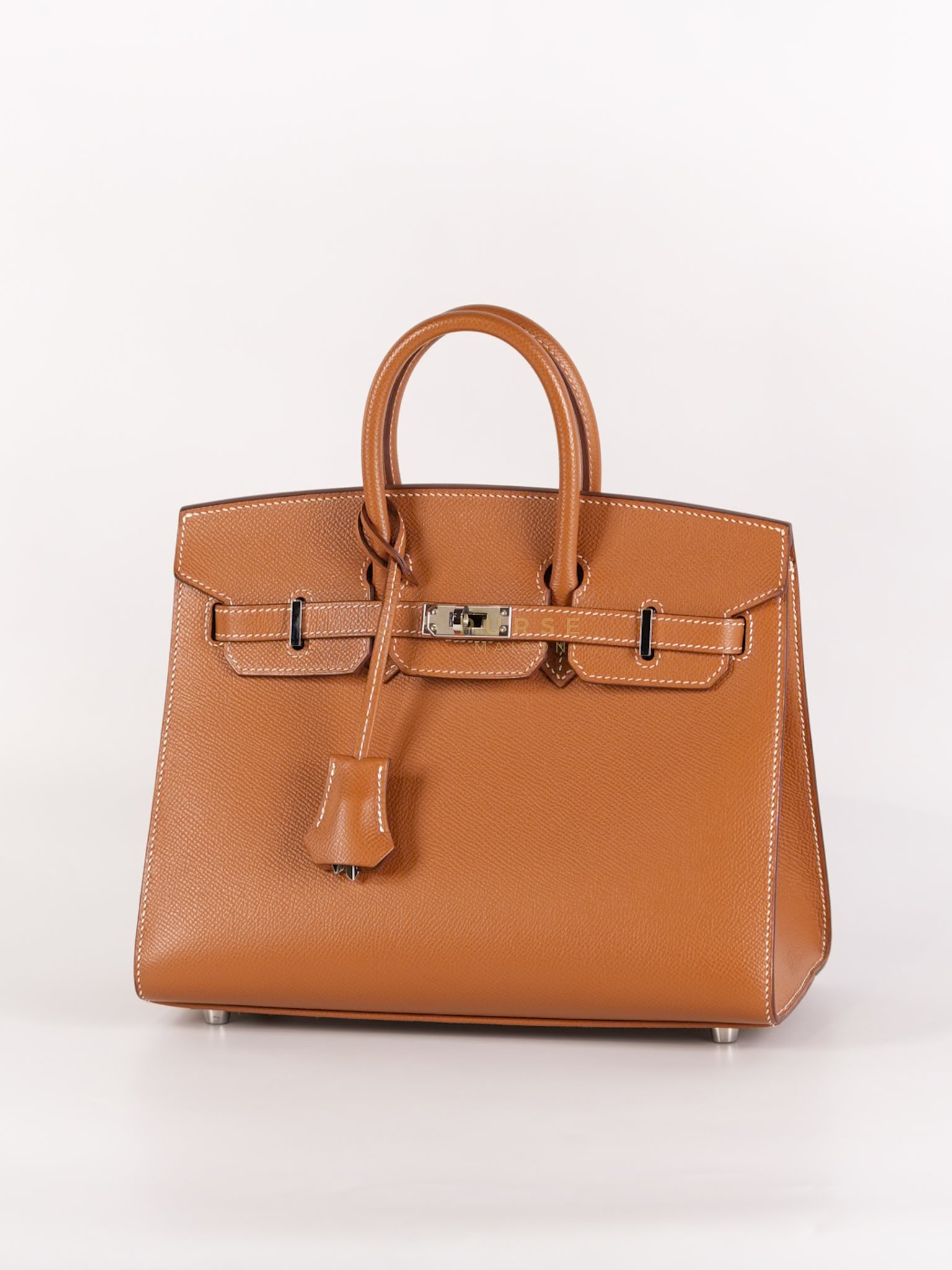 Bikrin 25 Sellier in Gold Epsom Leather and Palladium Hardware Stamp U (2022) | Purse Maison Luxury Bags Shop