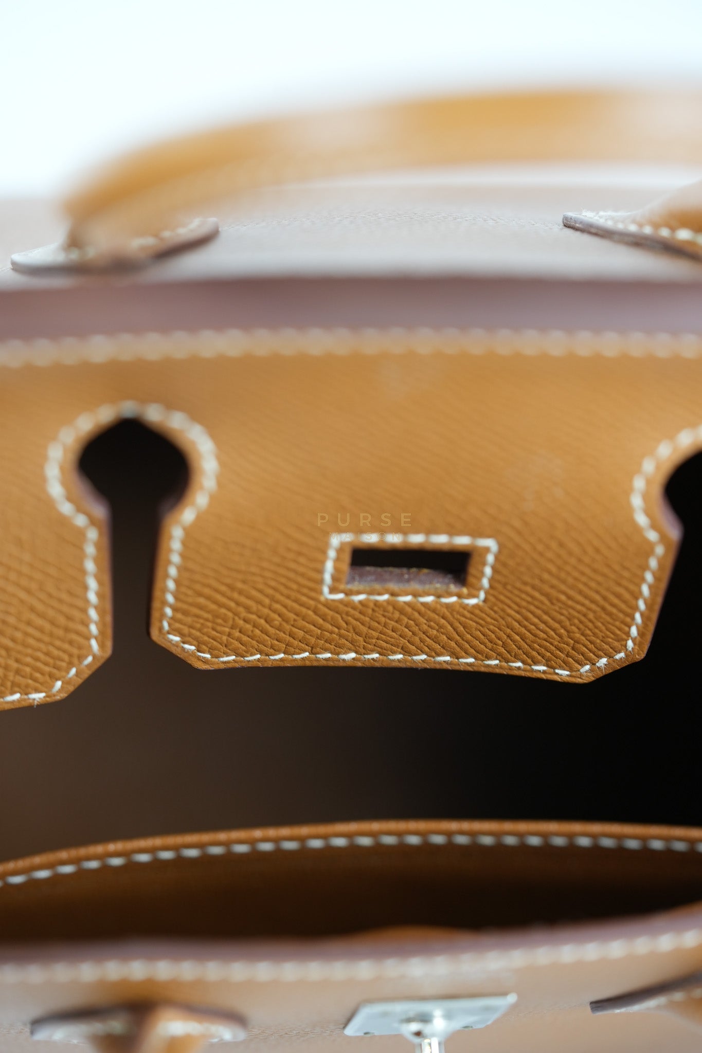 Bikrin 25 Sellier in Gold Epsom Leather and Palladium Hardware Stamp U (2022) | Purse Maison Luxury Bags Shop