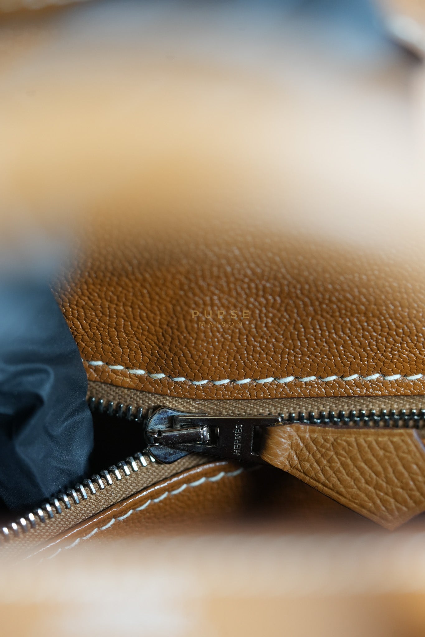 Bikrin 25 Sellier in Gold Epsom Leather and Palladium Hardware Stamp U (2022) | Purse Maison Luxury Bags Shop