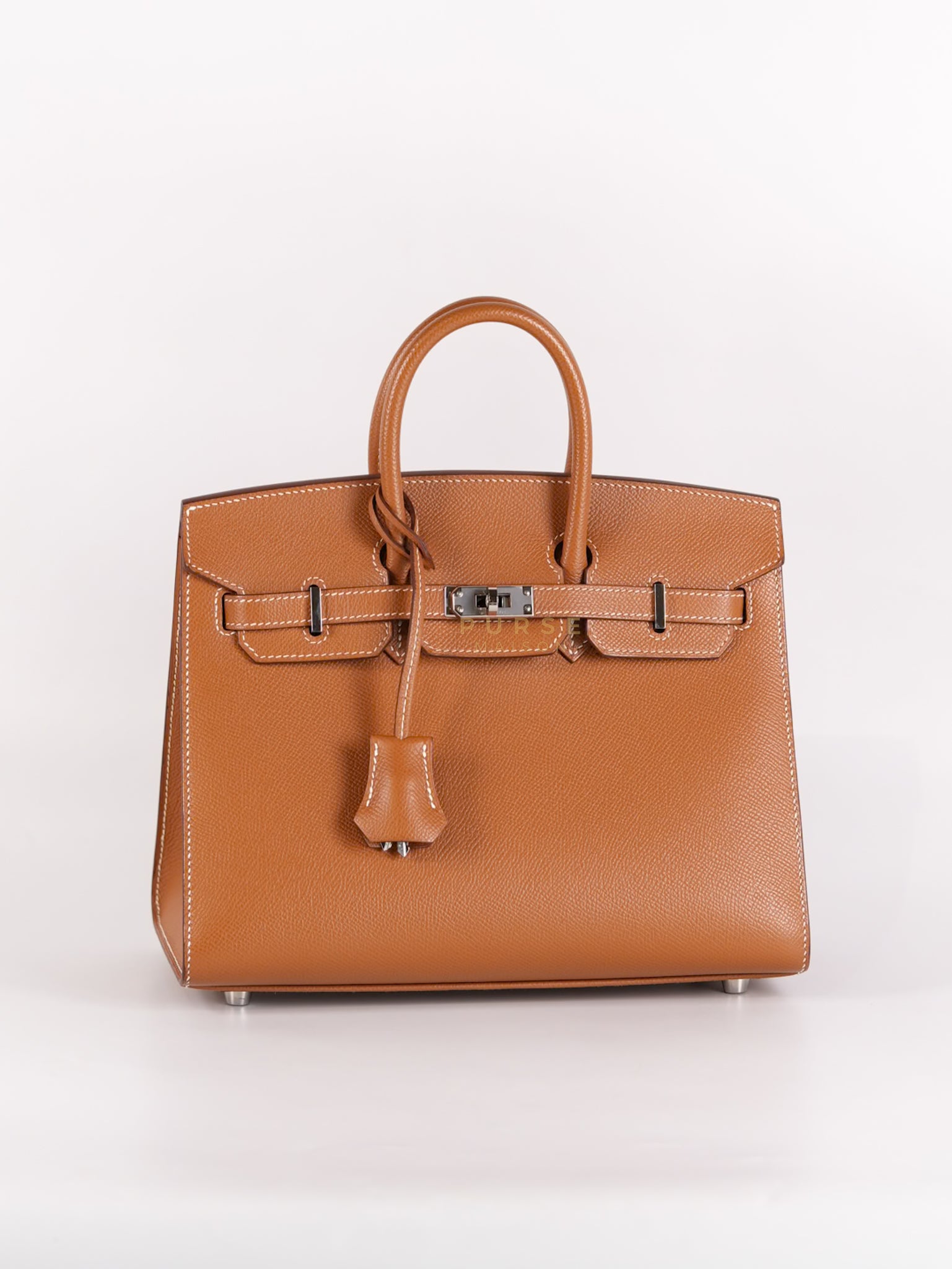 Bikrin 25 Sellier in Gold Epsom Leather and Palladium Hardware Stamp U (2022) | Purse Maison Luxury Bags Shop