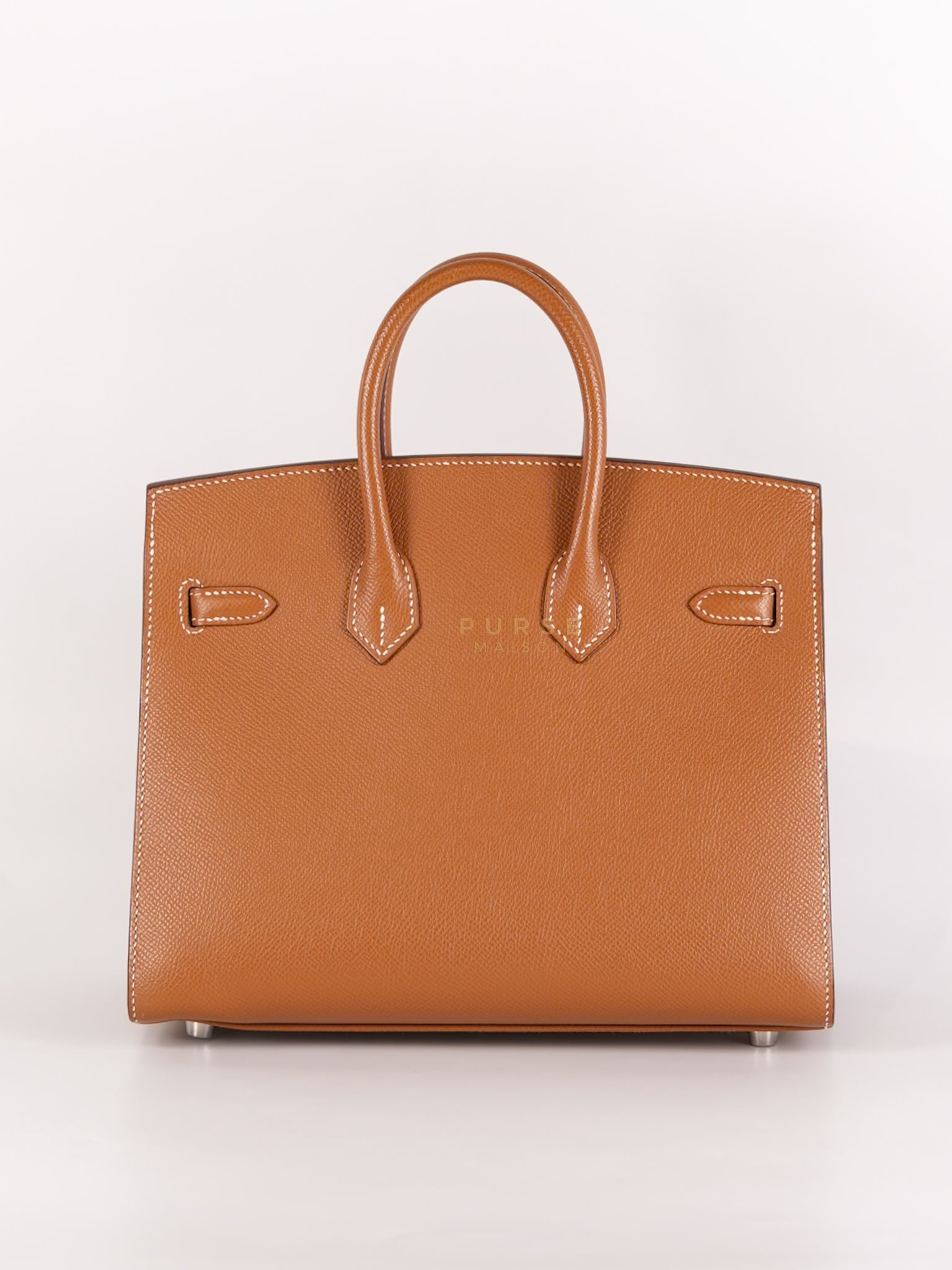 Bikrin 25 Sellier in Gold Epsom Leather and Palladium Hardware Stamp U (2022) | Purse Maison Luxury Bags Shop