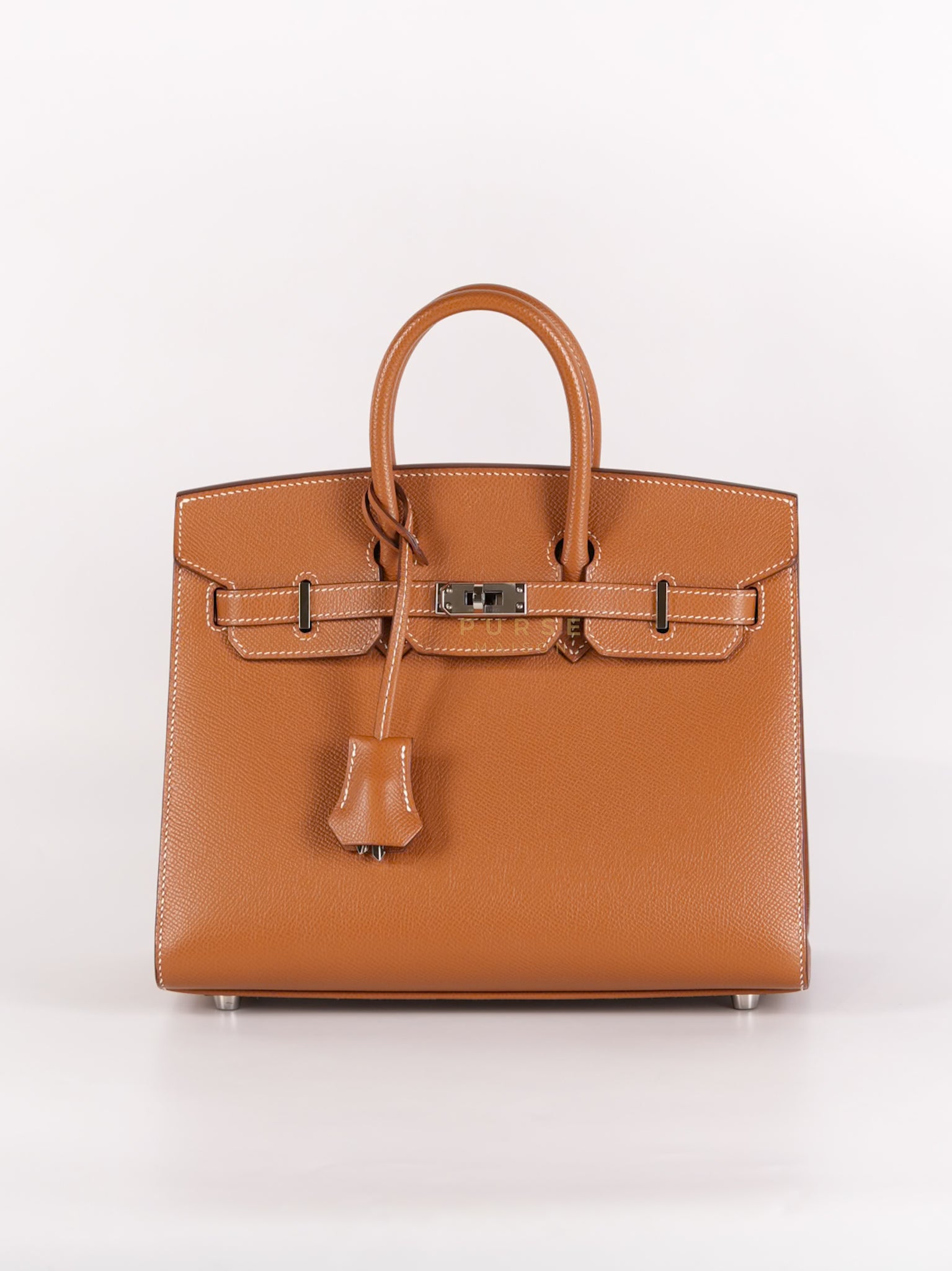 Bikrin 25 Sellier in Gold Epsom Leather and Palladium Hardware Stamp U (2022) | Purse Maison Luxury Bags Shop