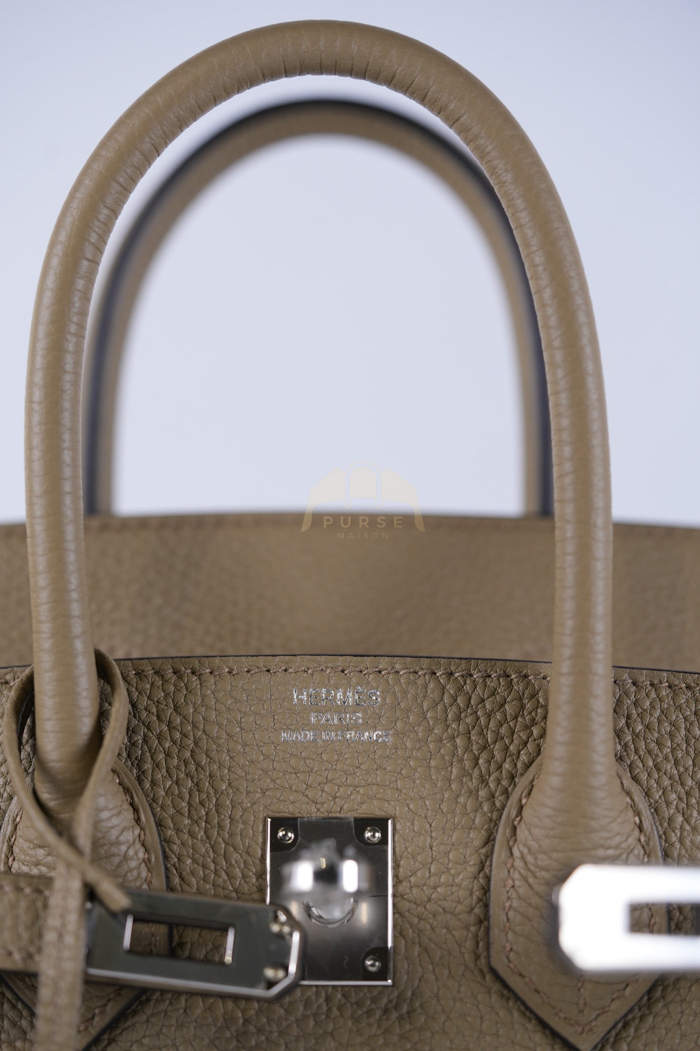 Birkin 25 Beige Marfa Togo Leather in Palladium Hardware Stamp W(2024) | Purse Maison Luxury Bags Shop