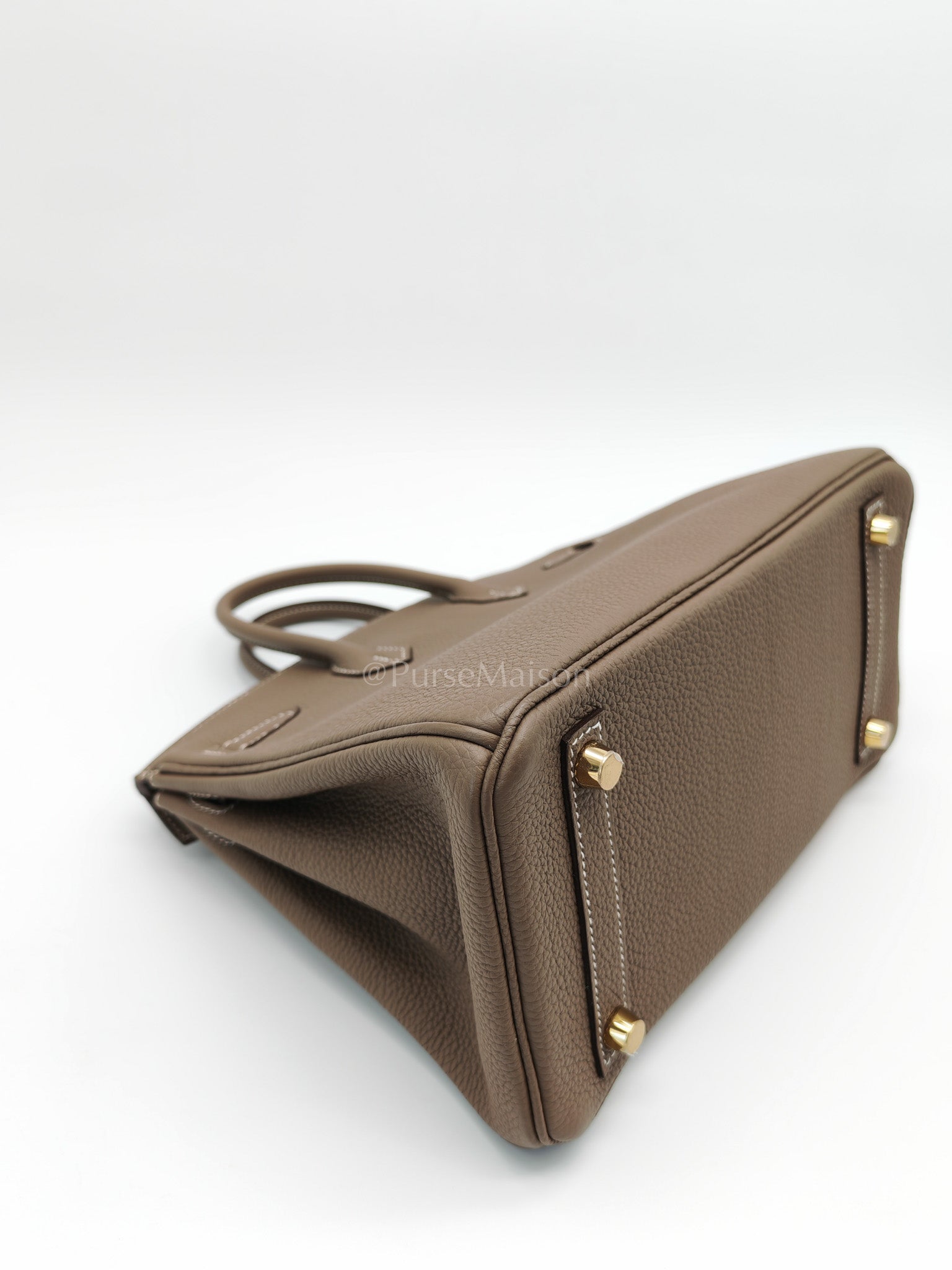 Birkin 25 Etoupe Retourne in Togo Leather and Gold Hardware Stamp D (2019) | Purse Maison Luxury Bags Shop