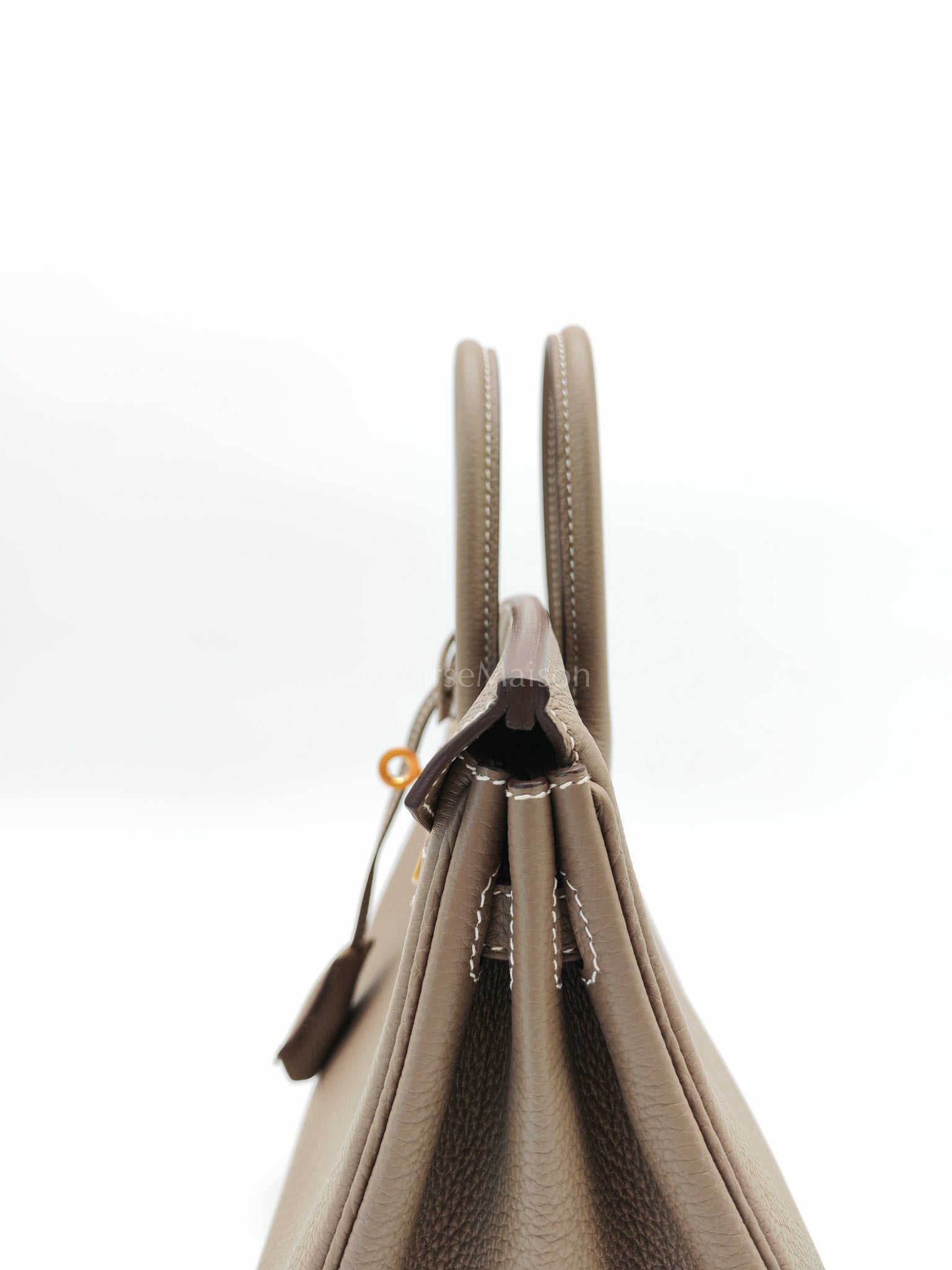 Birkin 25 Etoupe Retourne in Togo Leather and Gold Hardware Stamp D (2019) | Purse Maison Luxury Bags Shop