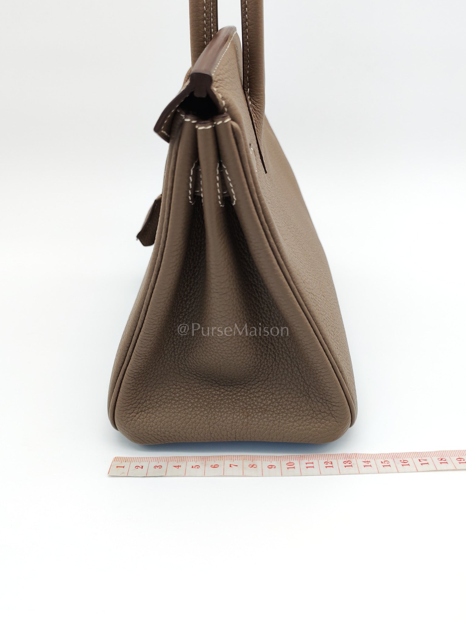 Birkin 25 Etoupe Retourne in Togo Leather and Gold Hardware Stamp D (2019) | Purse Maison Luxury Bags Shop