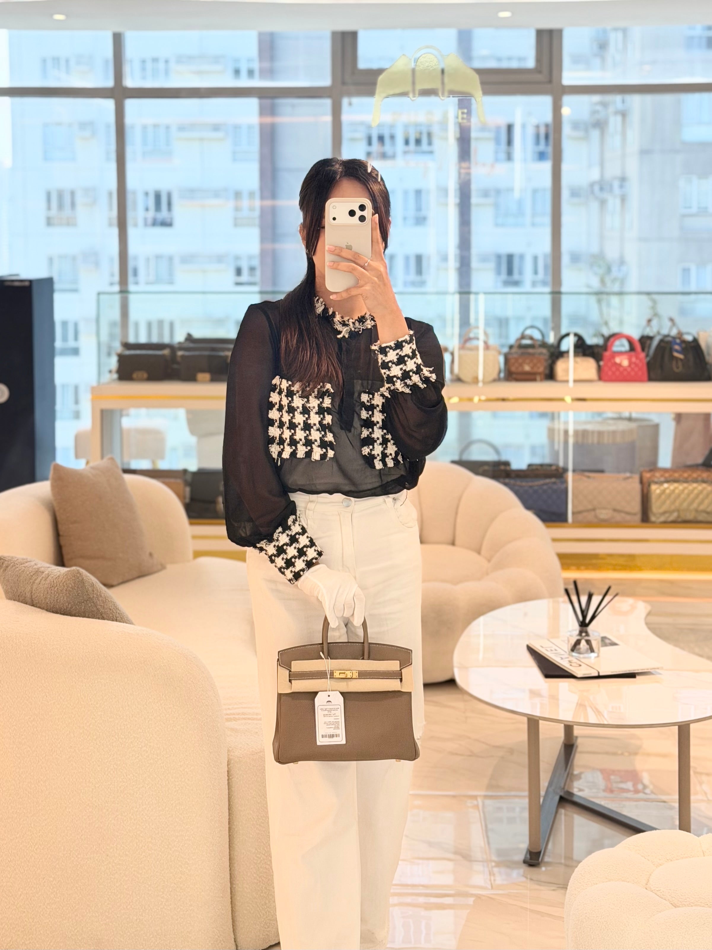 Birkin 25 Etoupe Retourne in Togo Leather and Gold Hardware Stamp D (2019) | Purse Maison Luxury Bags Shop