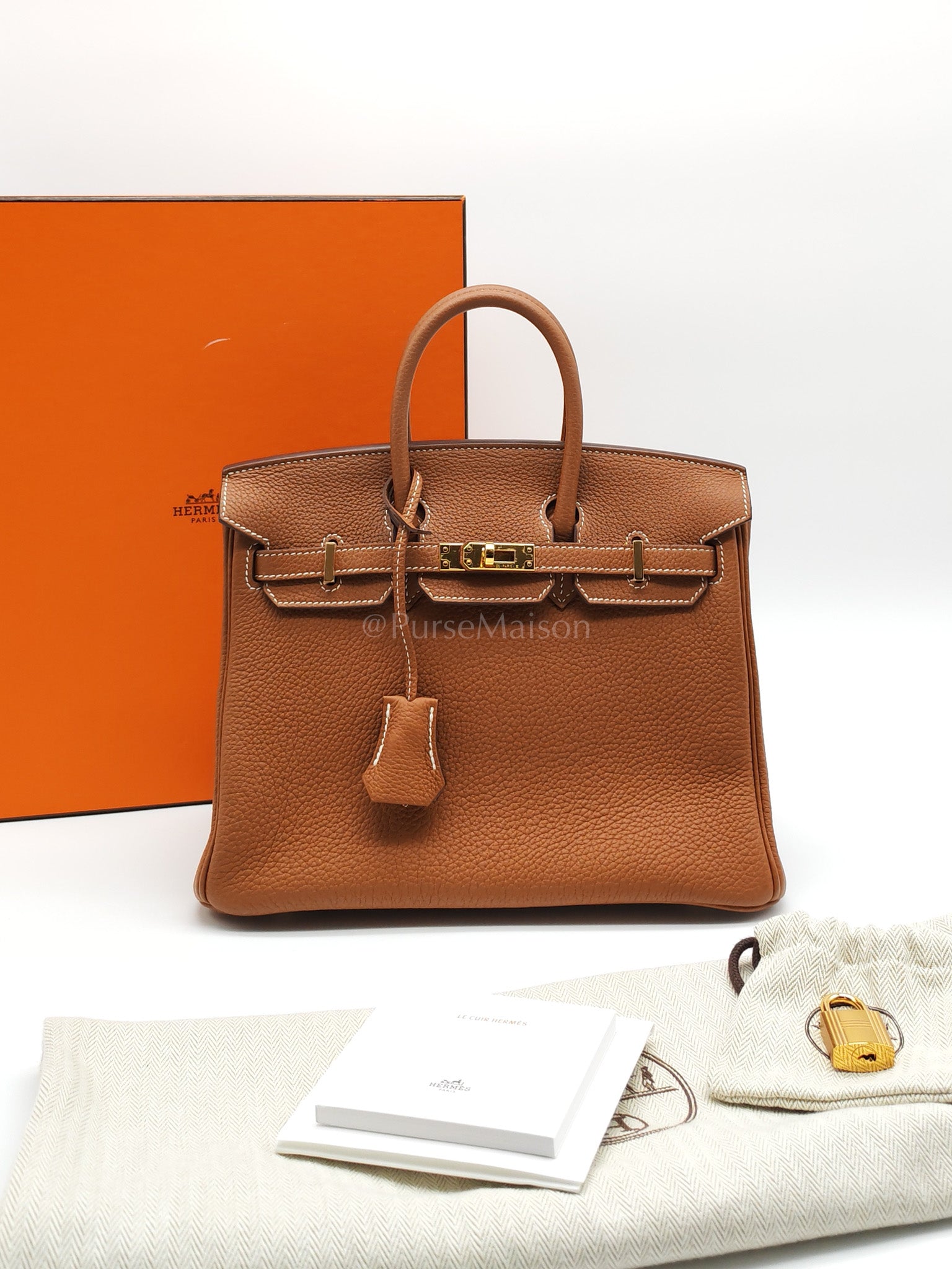 Birkin 25 Gold Togo Leather in Gold Hardware Stamp B(2023) | Purse Maison Luxury Bags Shop