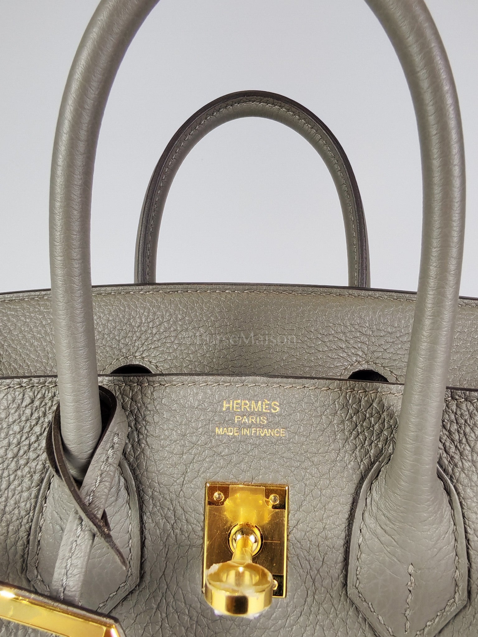 Birkin 25 Gris Meyer in Togo Leather and Gold Hardware Stamp B (2023) | Purse Maison Luxury Bags Shop