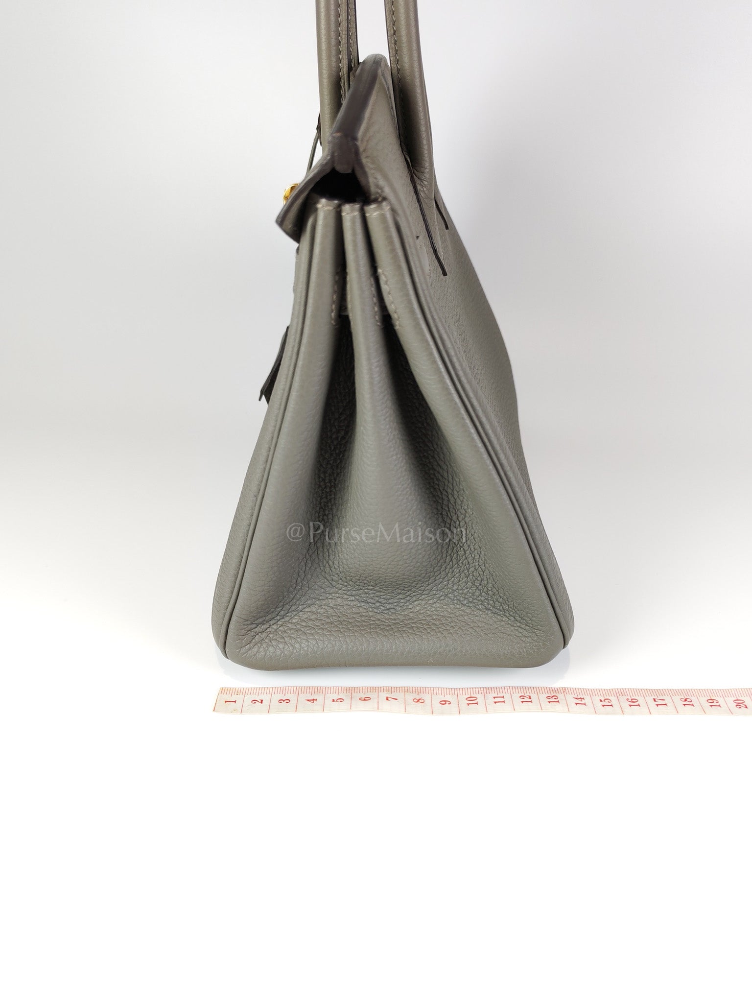 Birkin 25 Gris Meyer in Togo Leather and Gold Hardware Stamp B (2023) | Purse Maison Luxury Bags Shop