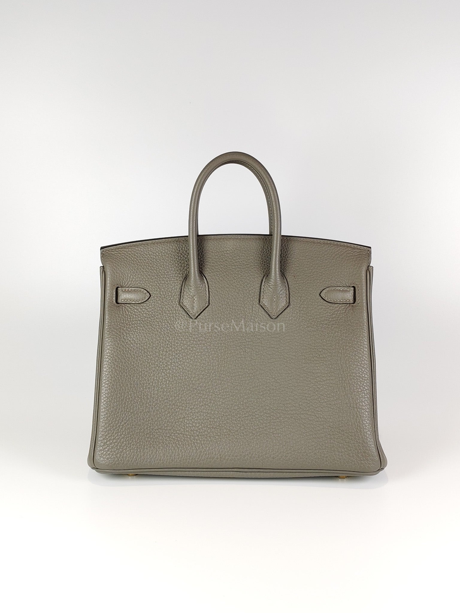 Birkin 25 Gris Meyer in Togo Leather and Gold Hardware Stamp B (2023) | Purse Maison Luxury Bags Shop