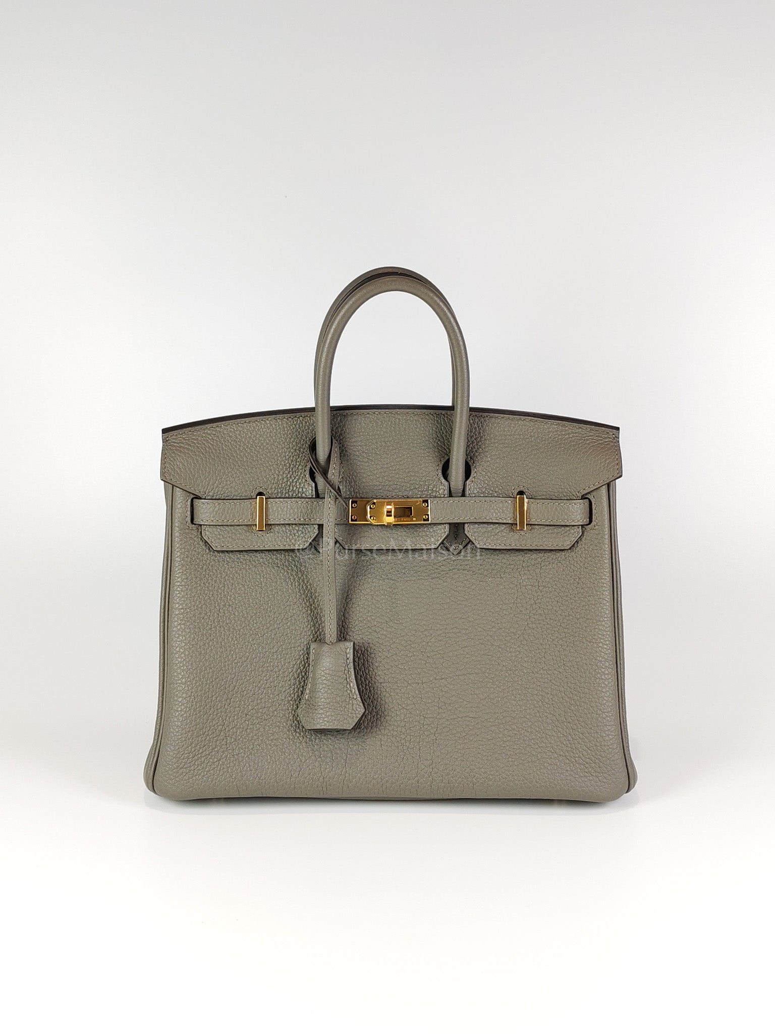 Birkin 25 Gris Meyer in Togo Leather and Gold Hardware Stamp B (2023) | Purse Maison Luxury Bags Shop
