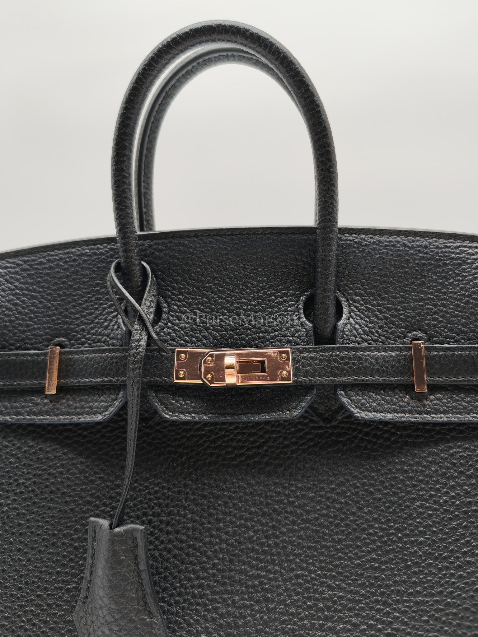 Birkin 25 in Black/Noir Togo Leather & Rose Gold Hardware Stamp Y(2020) | Purse Maison Luxury Bags Shop