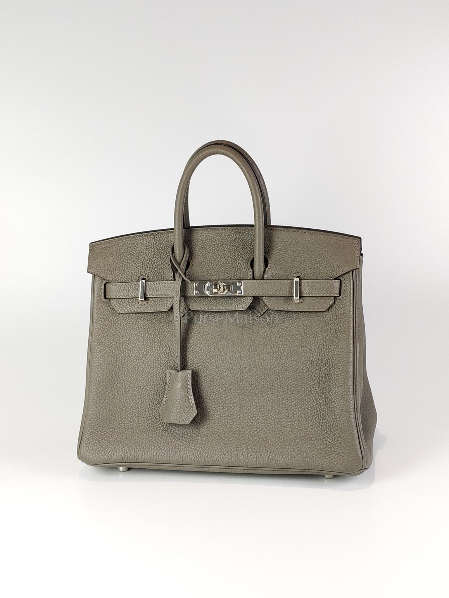 Birkin 25 in Gris Meyer Togo Leather and Palladium Hardware Stamp U(2022) | Purse Maison Luxury Bags Shop