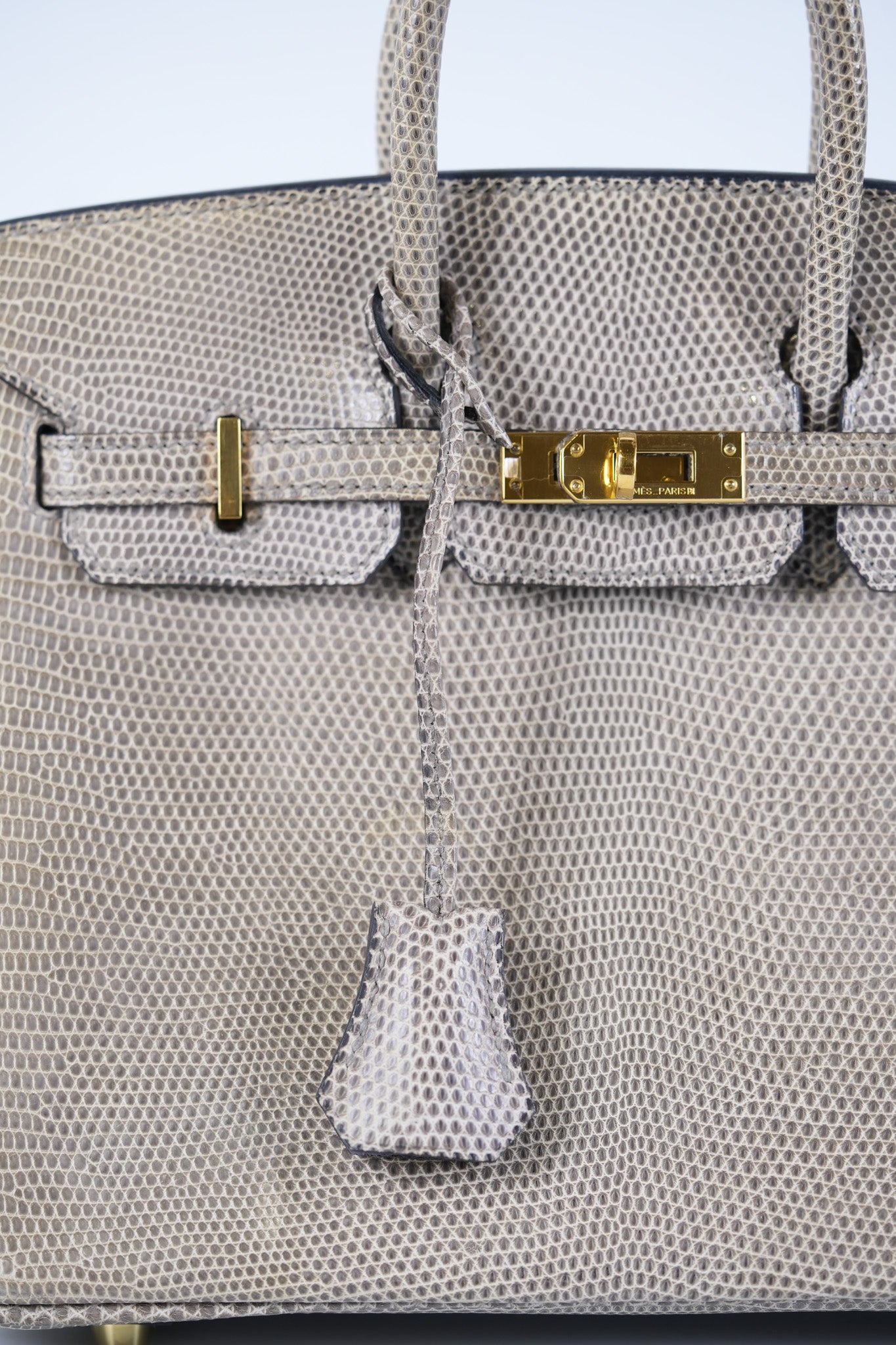 Birkin 25 Lizard Gris Tourterelle Gold hardware Stamp P (2012) | Purse Maison Luxury Bags Shop