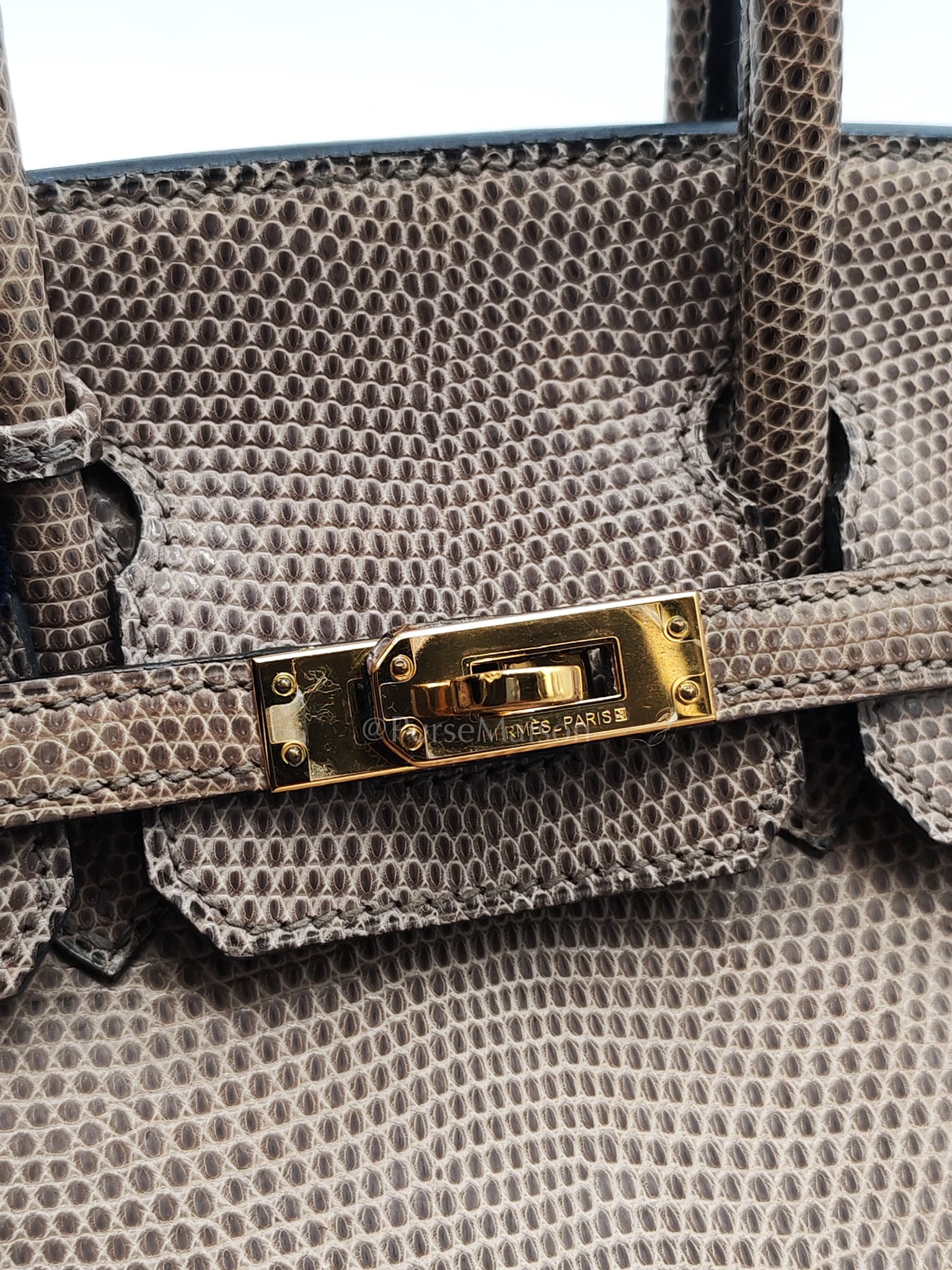 Birkin 25 Lizard Gris Tourterelle Gold Hardware Stamp P (2012) | Purse Maison Luxury Bags Shop